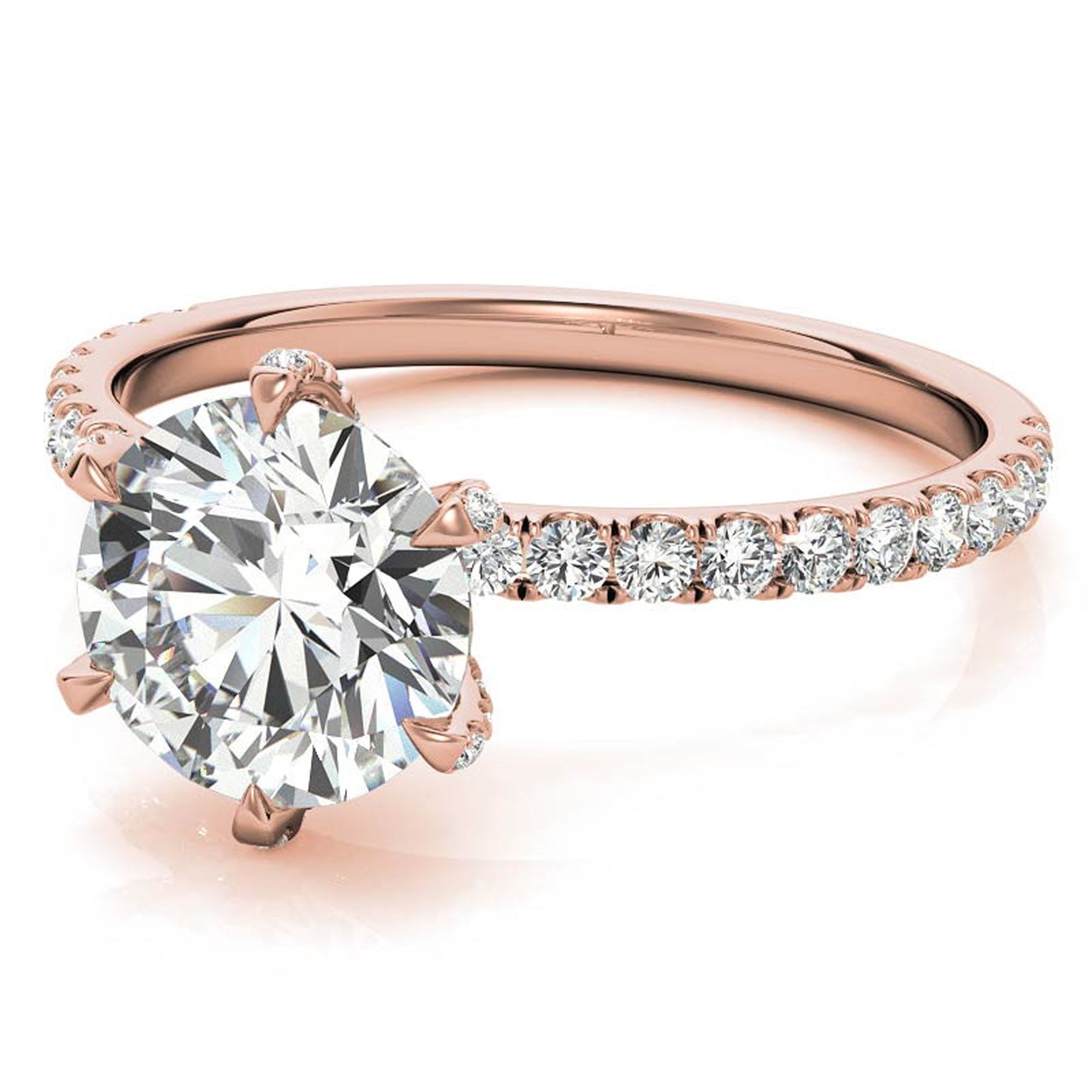 Rose Gold Plated Stackable Diamond Ring Set