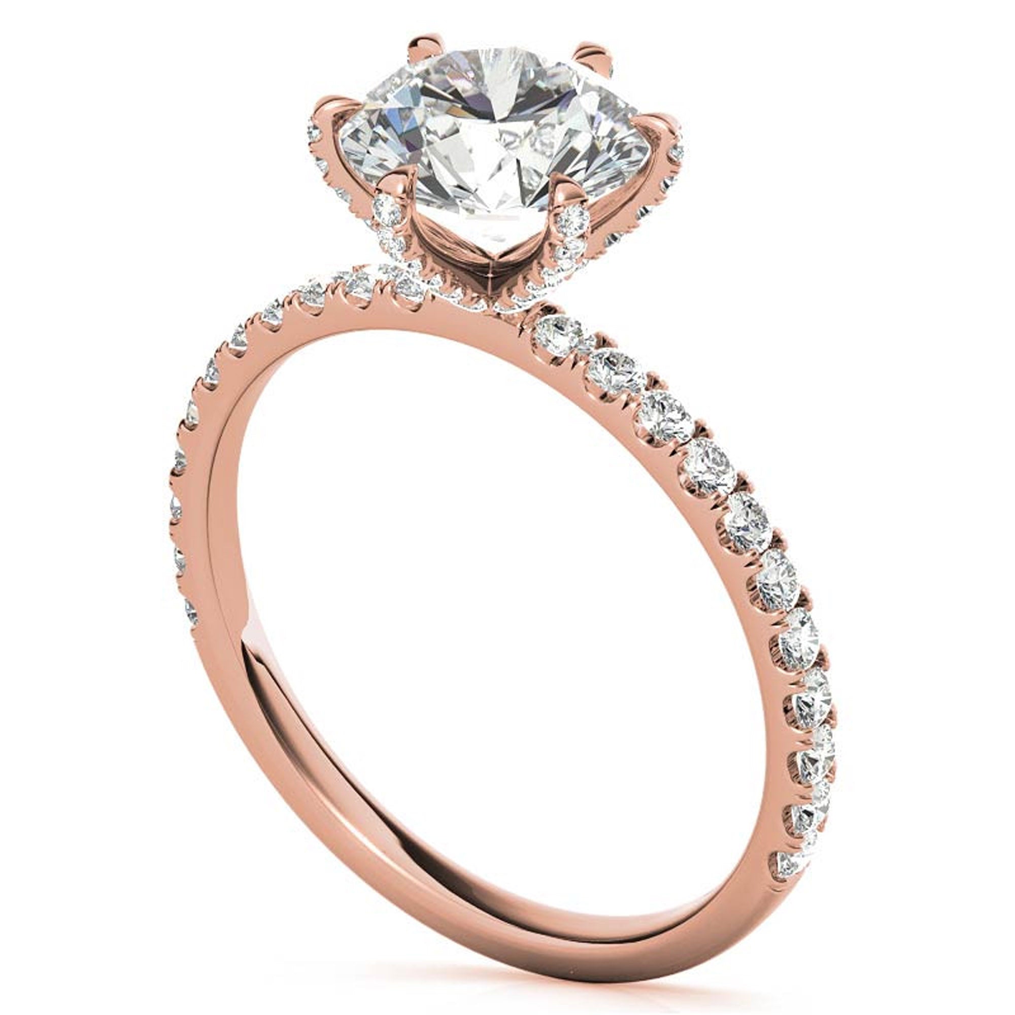 Rose Gold Plated Stackable Diamond Ring Set