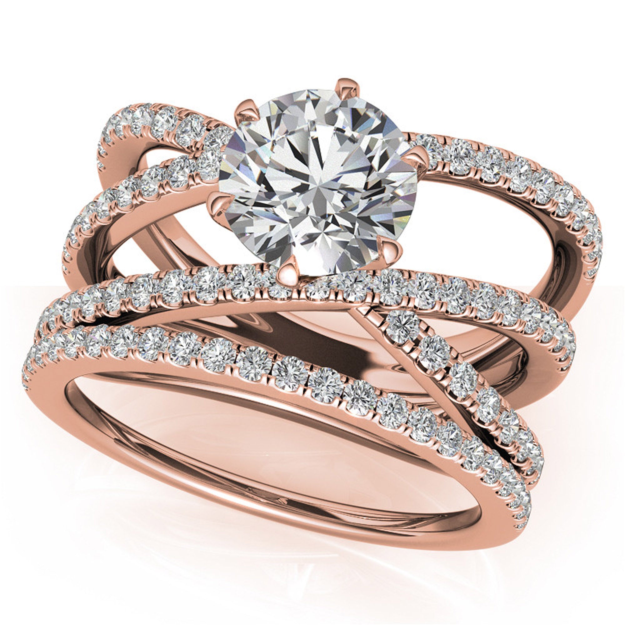 Criss Cross Sterling Silver Stackable Ring Set
