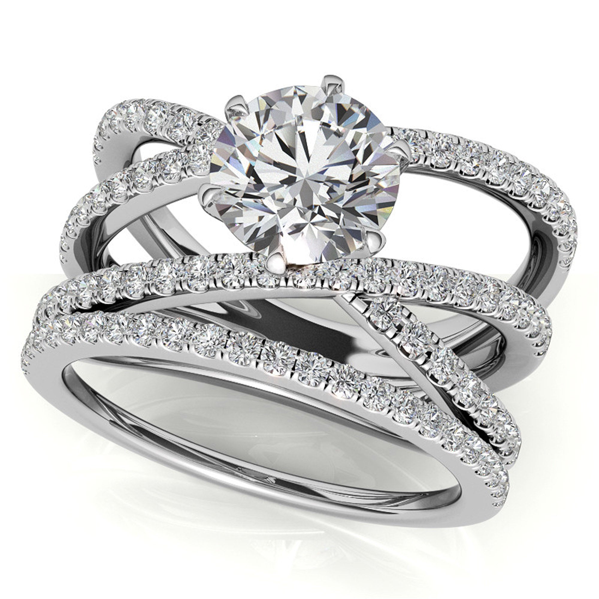 Criss Cross Sterling Silver Stackable Ring Set