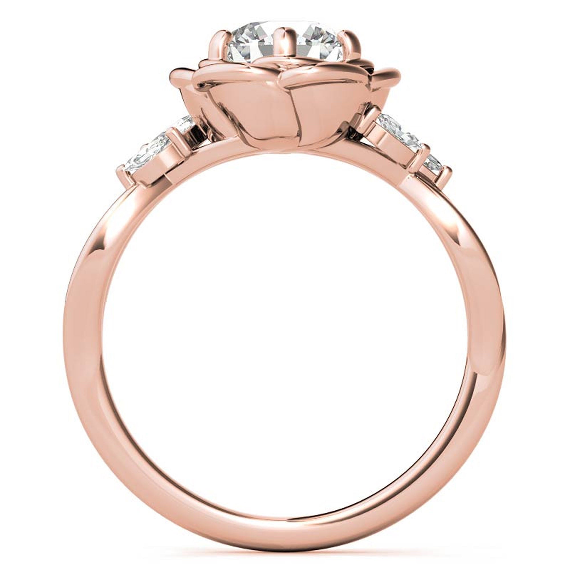 Split Shank Floral Engagement Ring