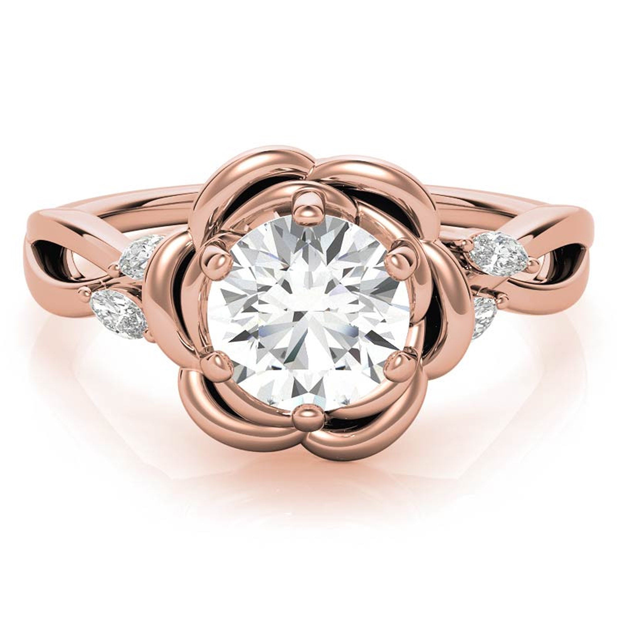 Split Shank Floral Engagement Ring