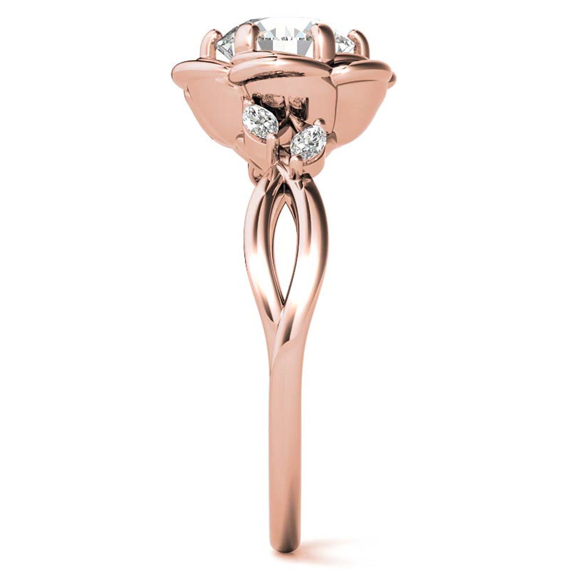 Split Shank Floral Engagement Ring