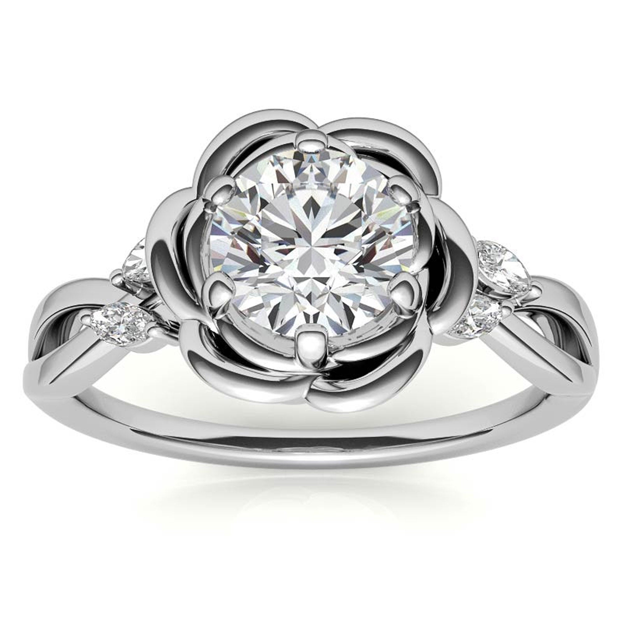 Split Shank Floral Engagement Ring