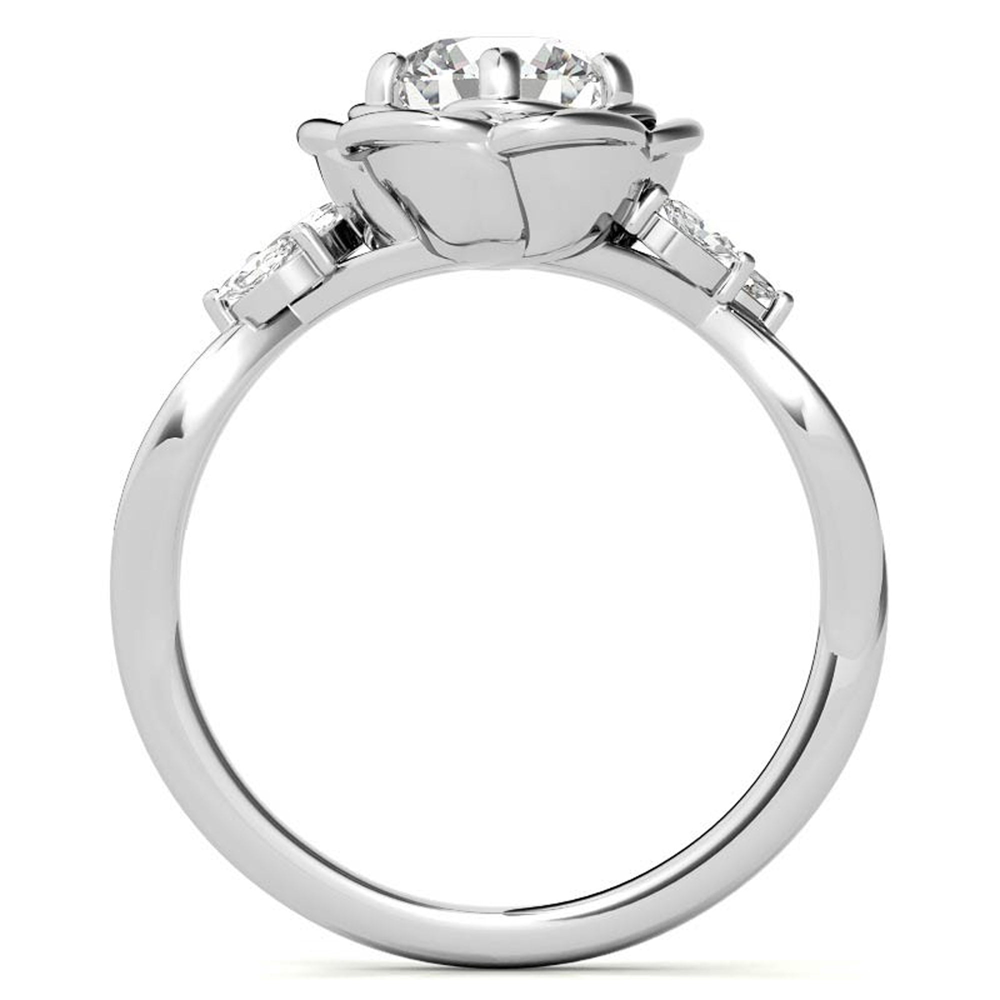 Split Shank Floral Engagement Ring