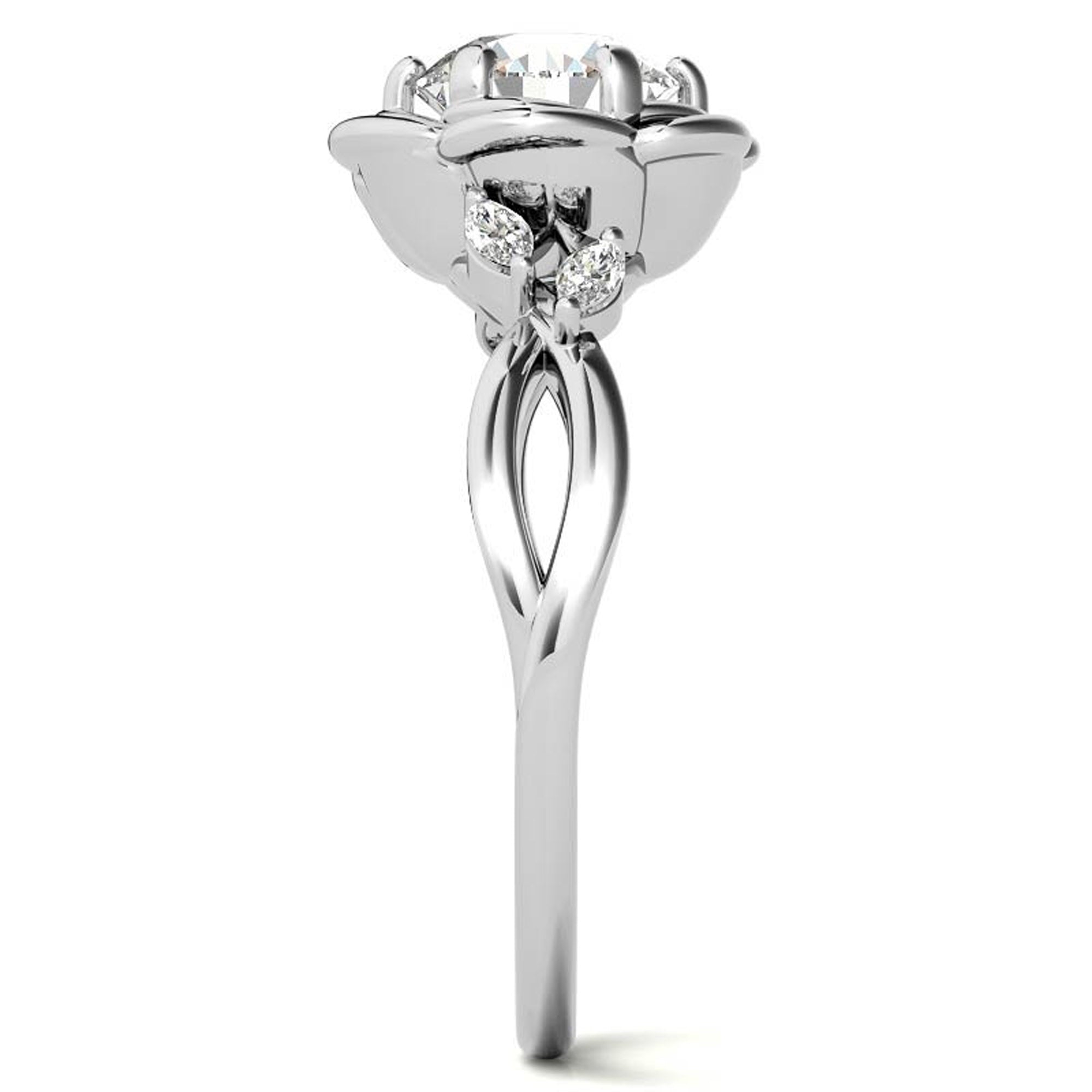 Split Shank Floral Engagement Ring