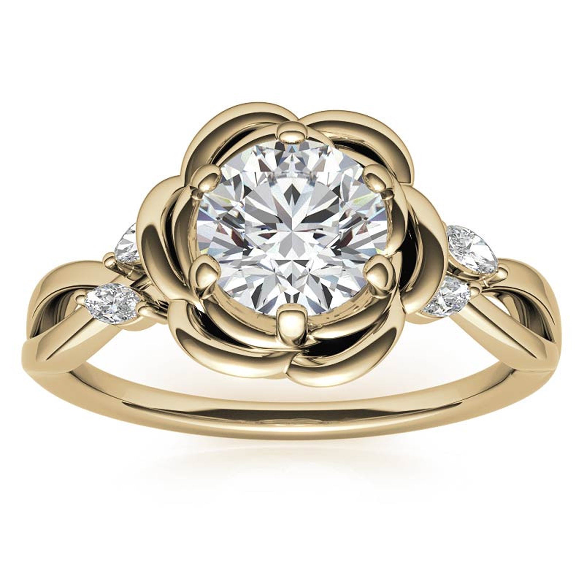 Split Shank Floral Engagement Ring
