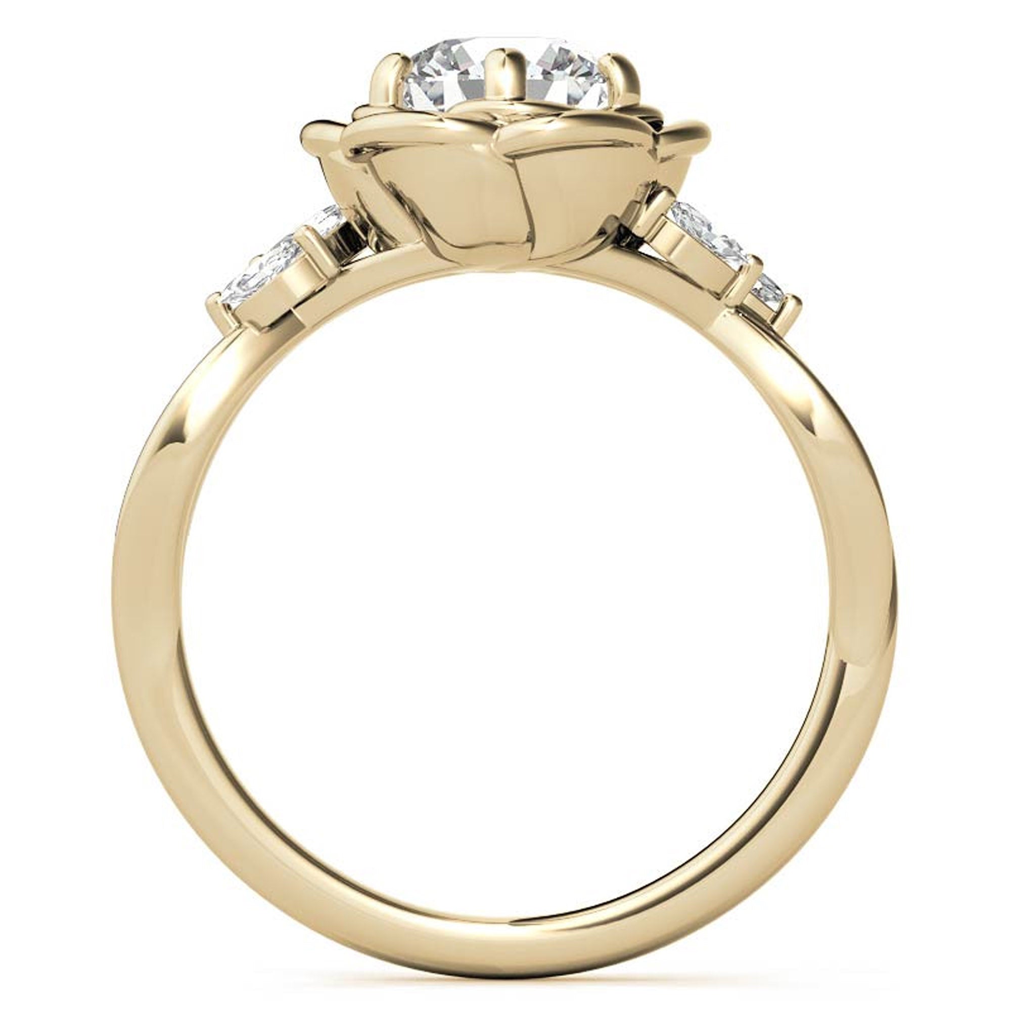 Split Shank Floral Engagement Ring