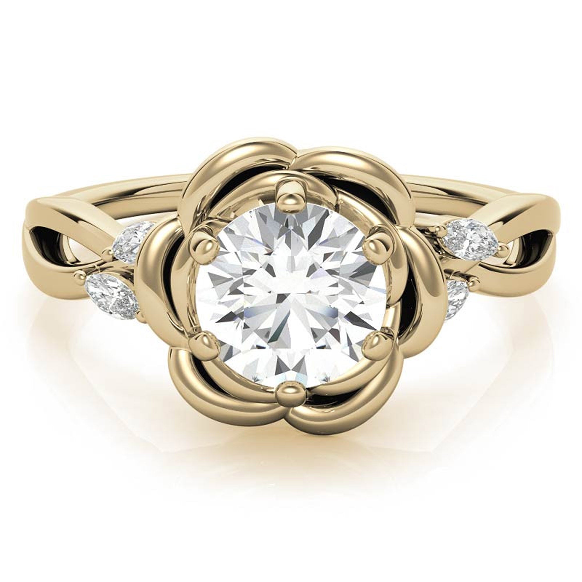 Split Shank Floral Engagement Ring
