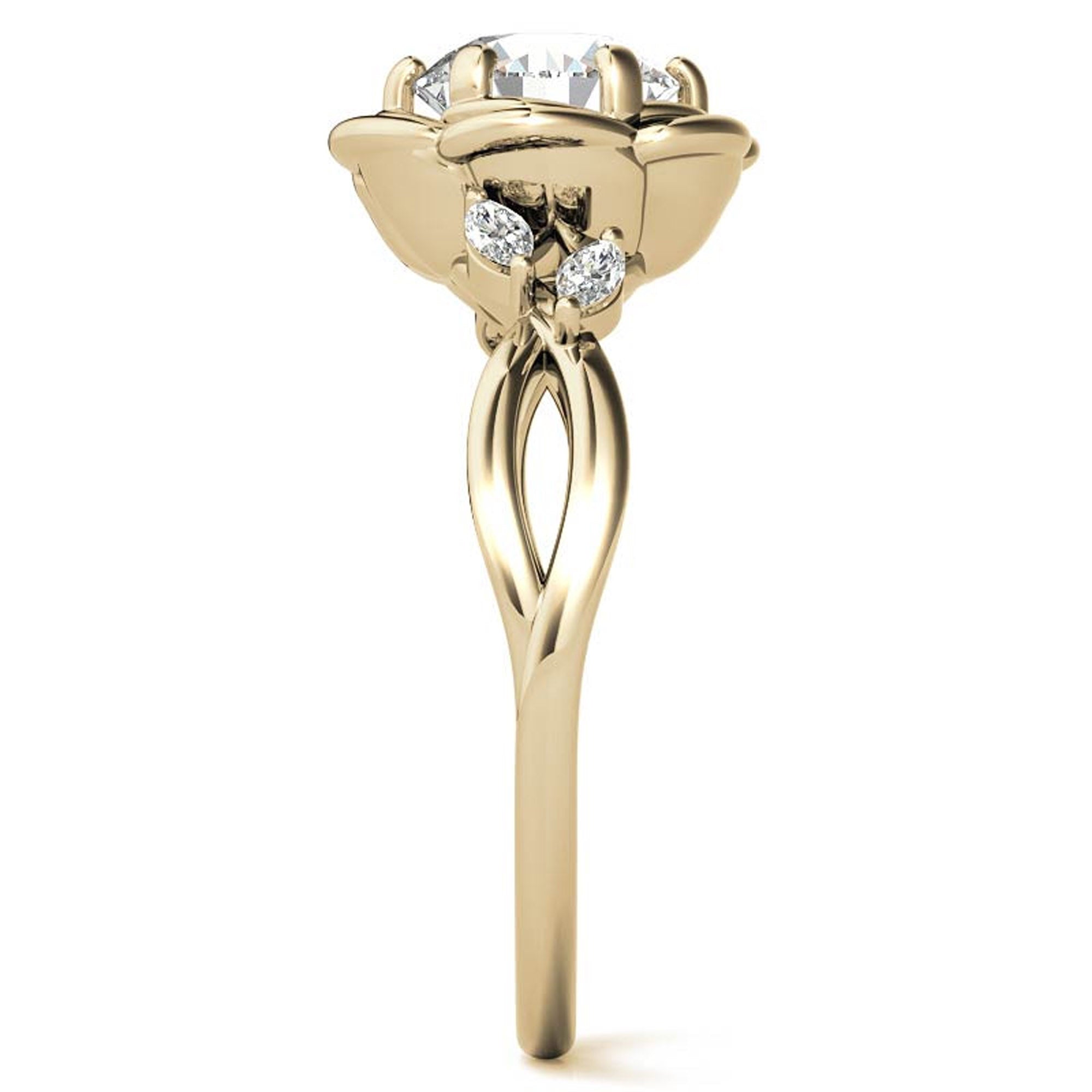 Split Shank Floral Engagement Ring