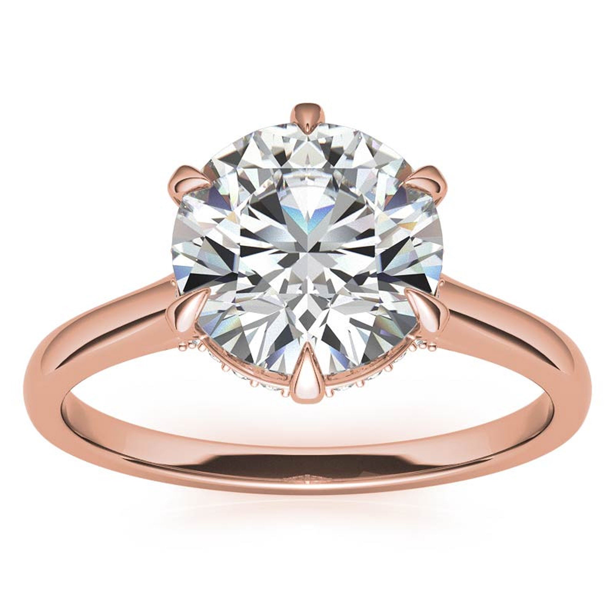 Hidden Halo Rose Gold Plated Ring