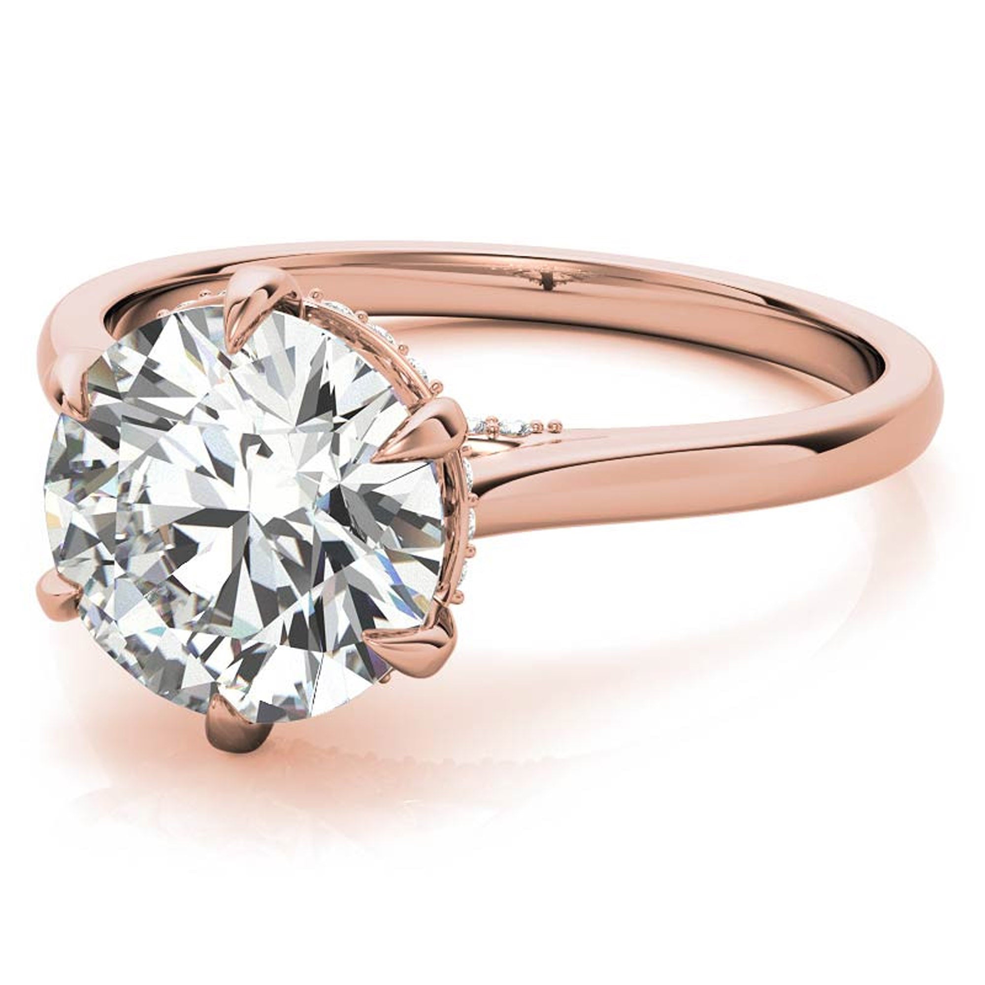 Hidden Halo Rose Gold Plated Ring