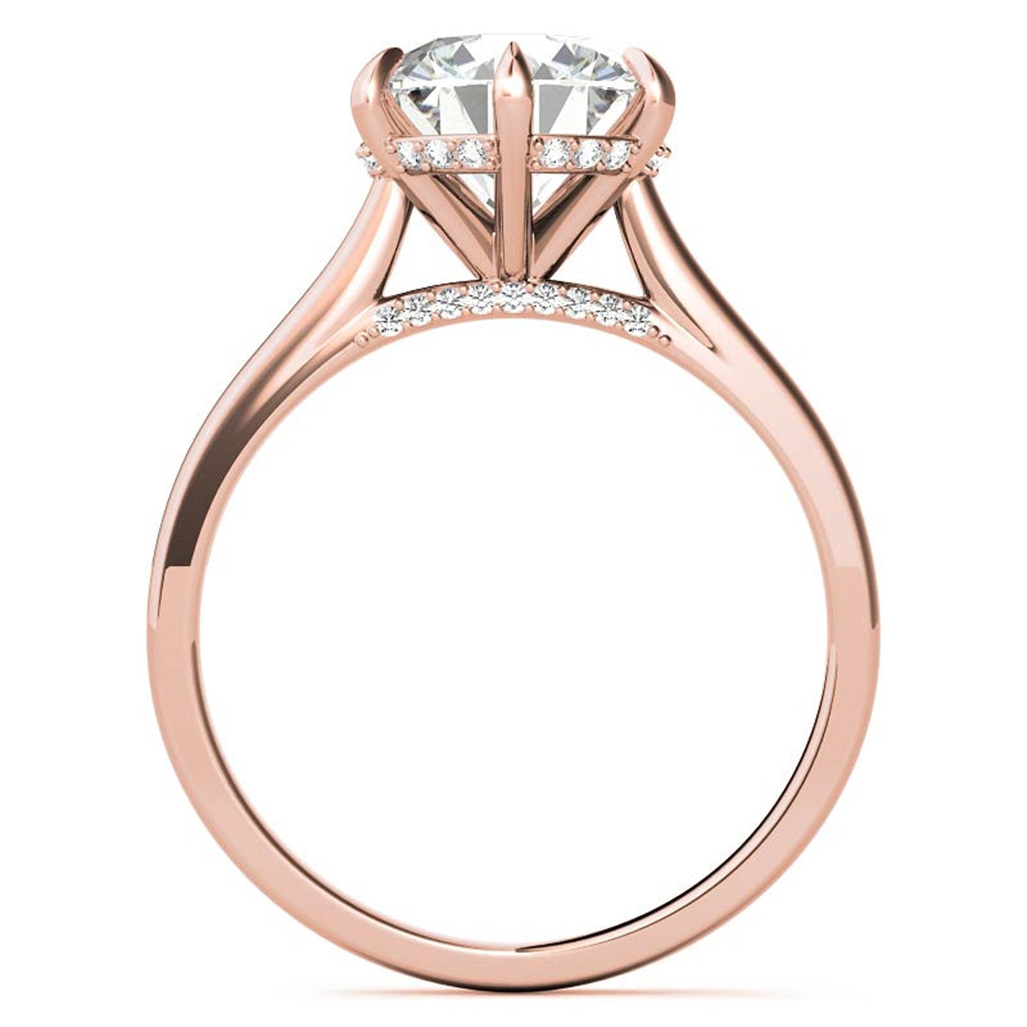 Hidden Halo Rose Gold Plated Ring