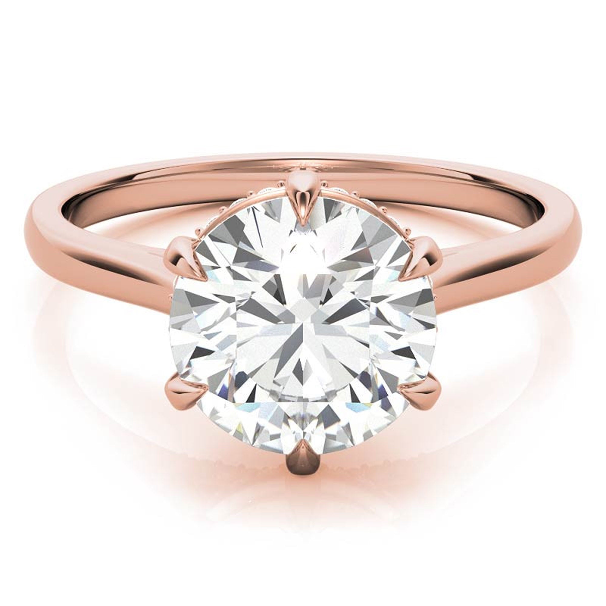 Hidden Halo Rose Gold Plated Ring