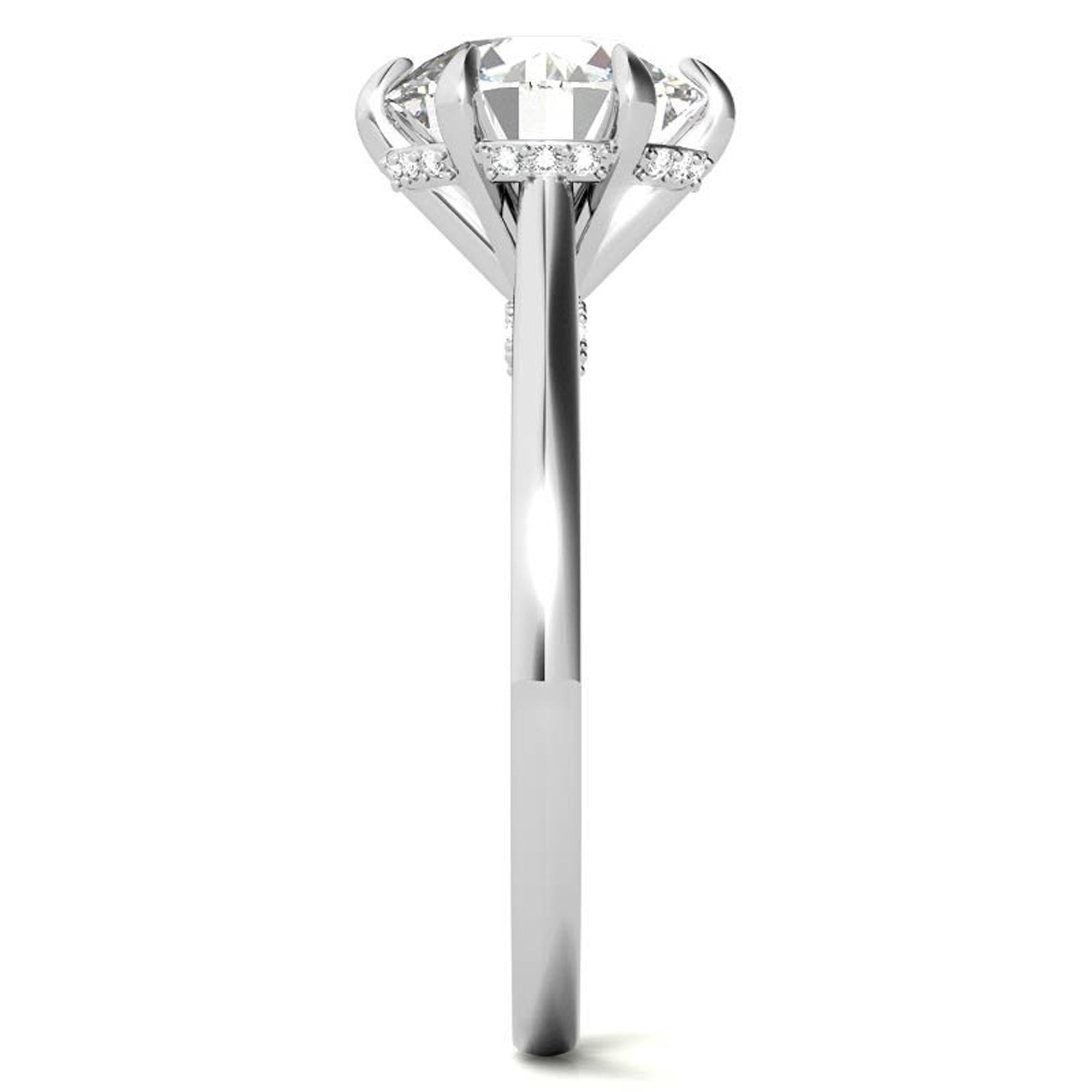Hidden Halo White Gold Plated Ring