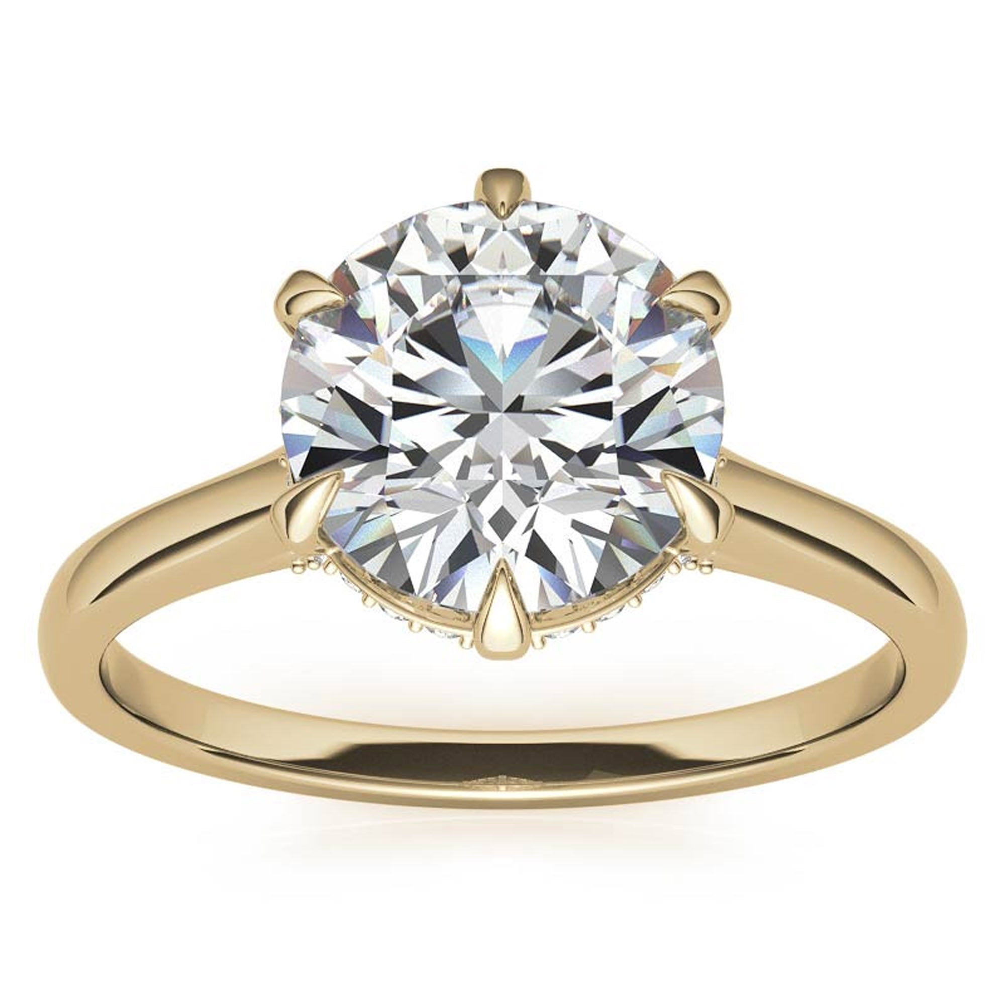 Hidden Halo Yellow Gold Plated Ring