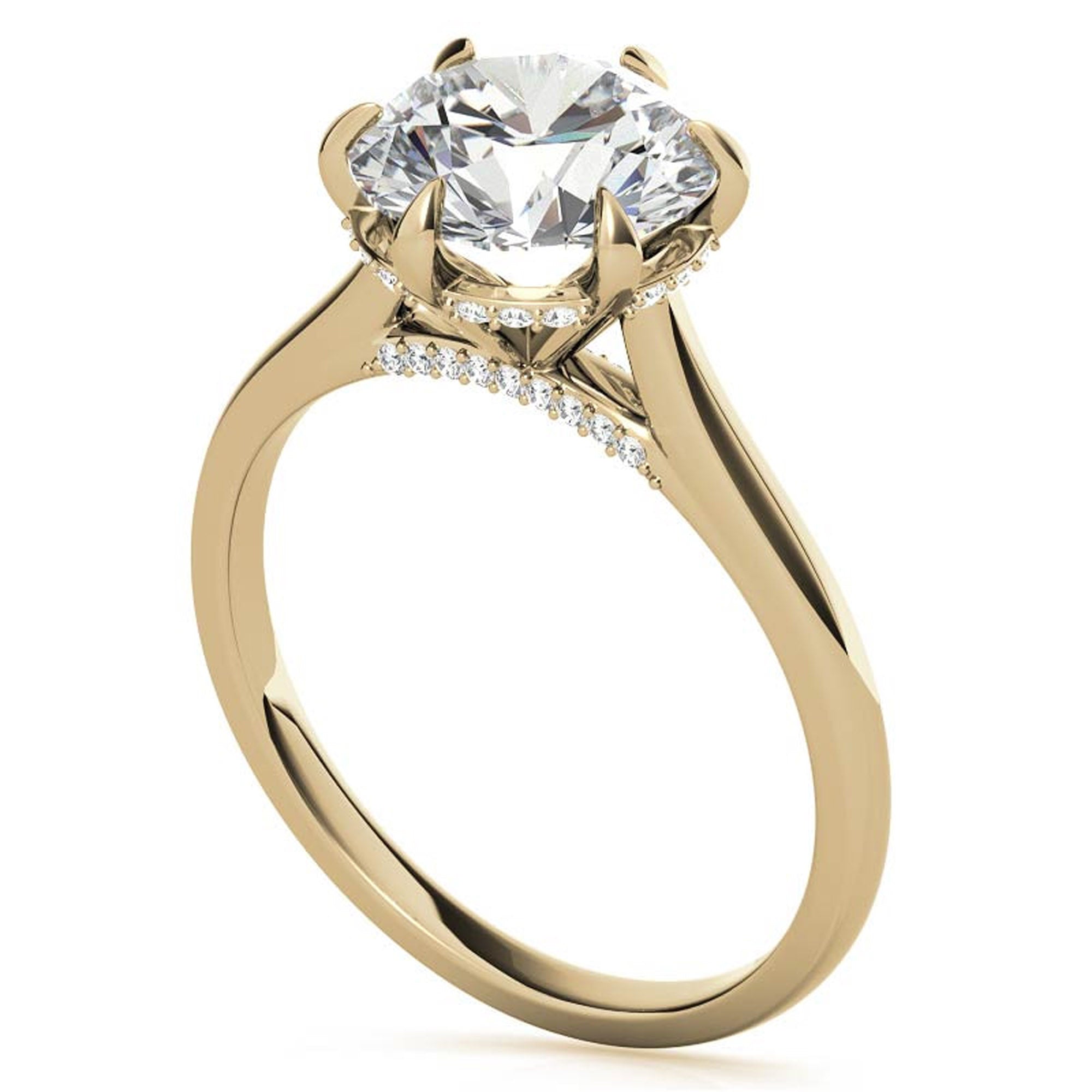 Hidden Halo Yellow Gold Plated Ring