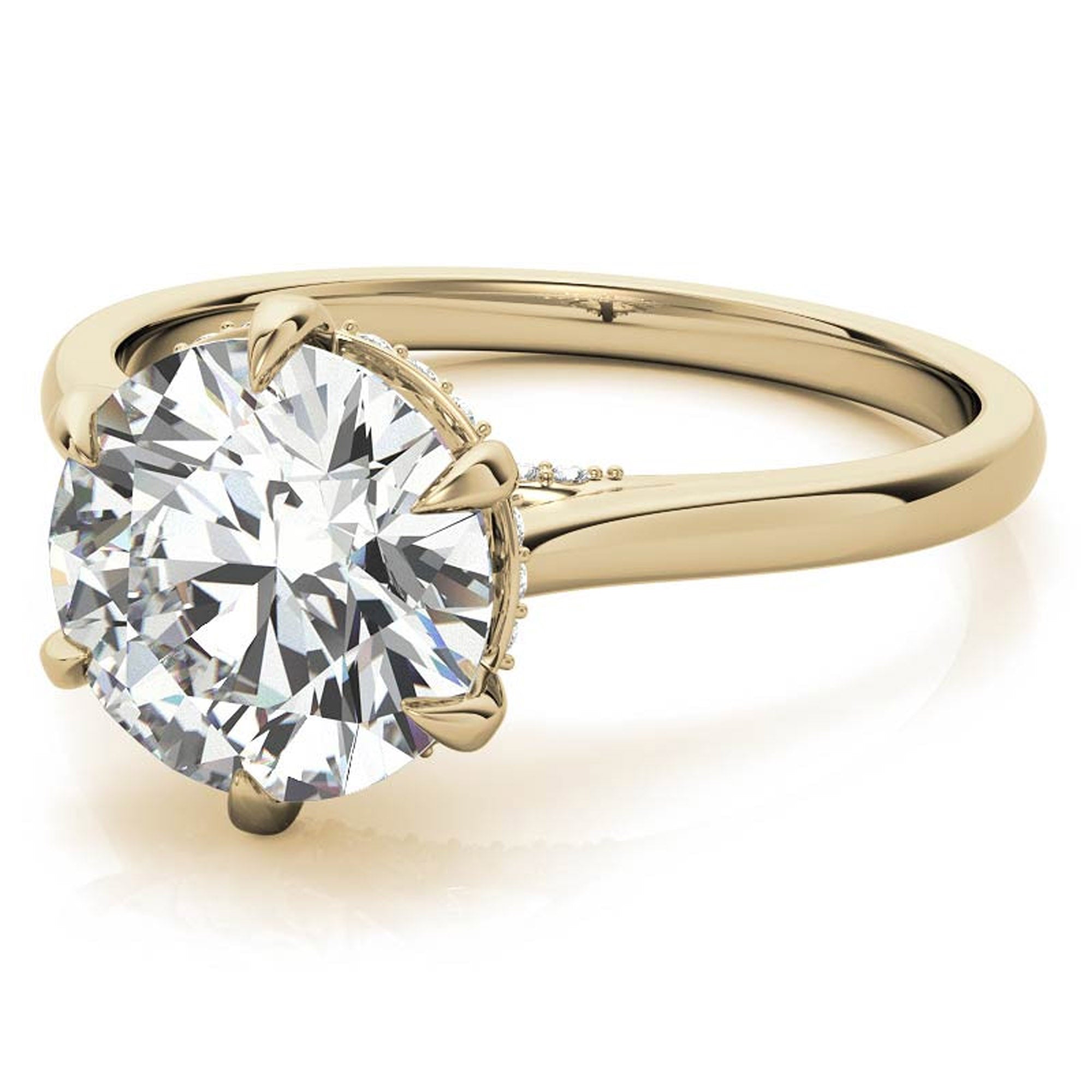 Hidden Halo Yellow Gold Plated Ring