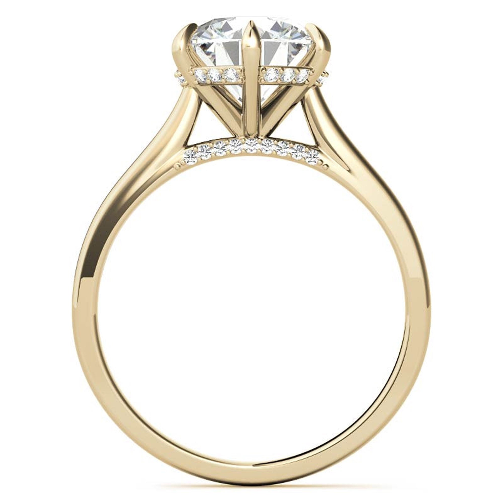 Hidden Halo Yellow Gold Plated Ring