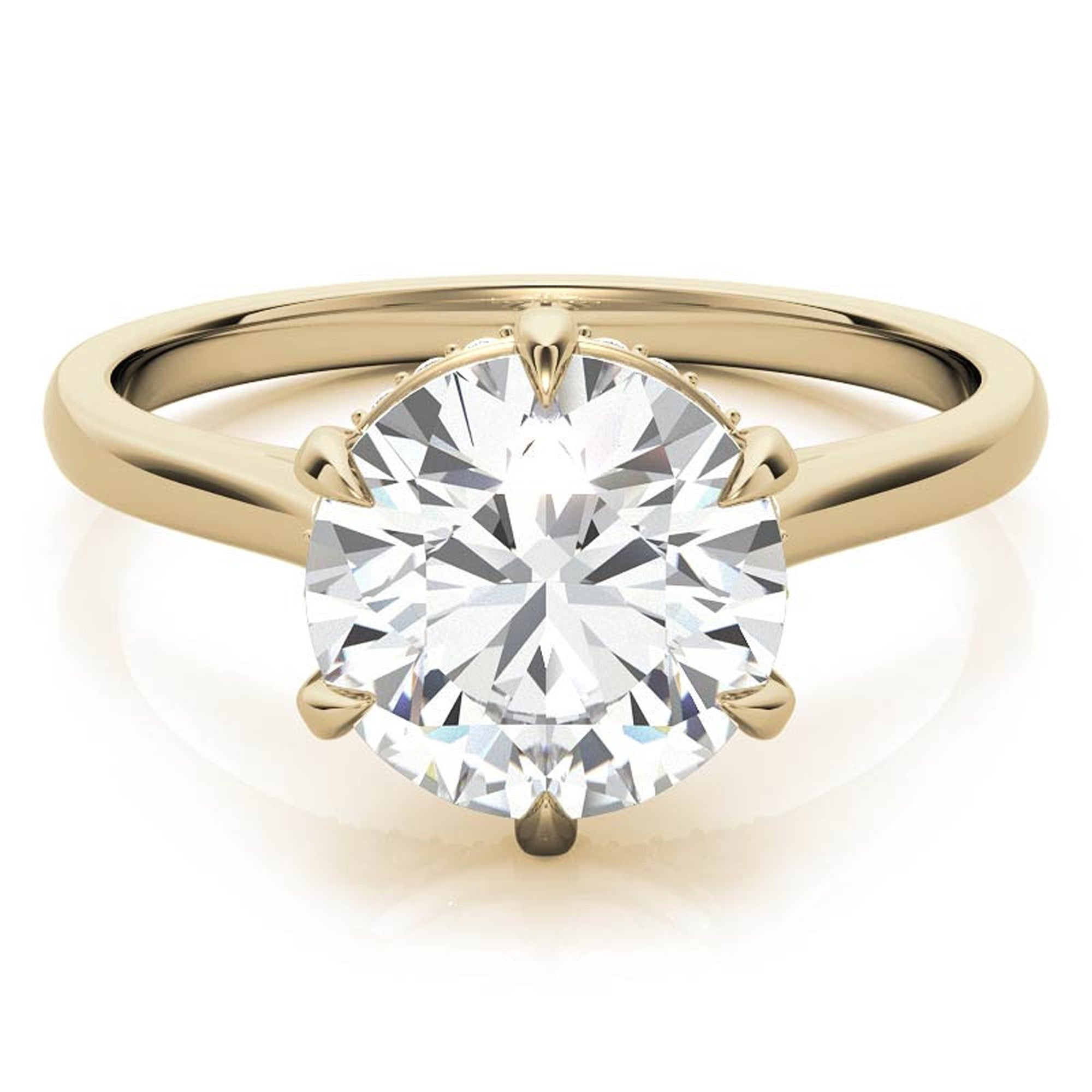 Hidden Halo Yellow Gold Plated Ring