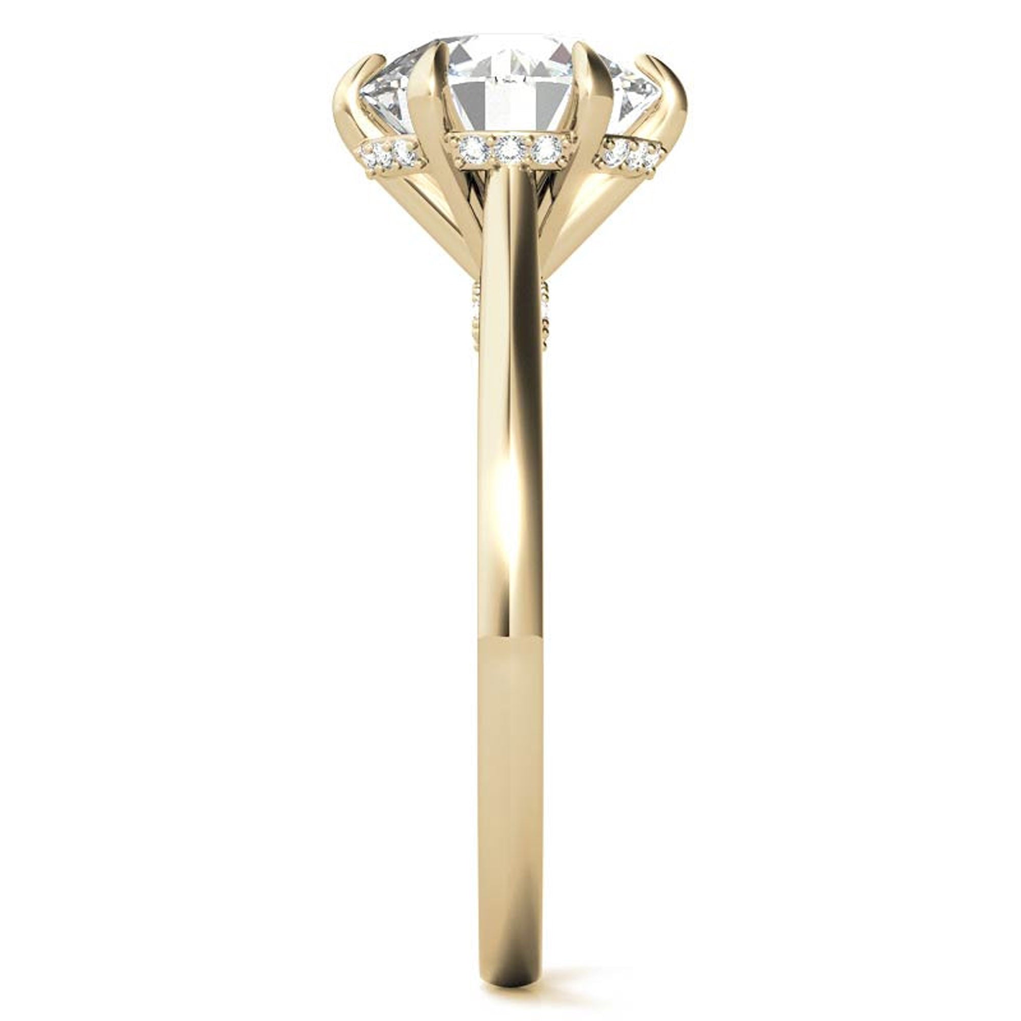 Hidden Halo Yellow Gold Plated Ring