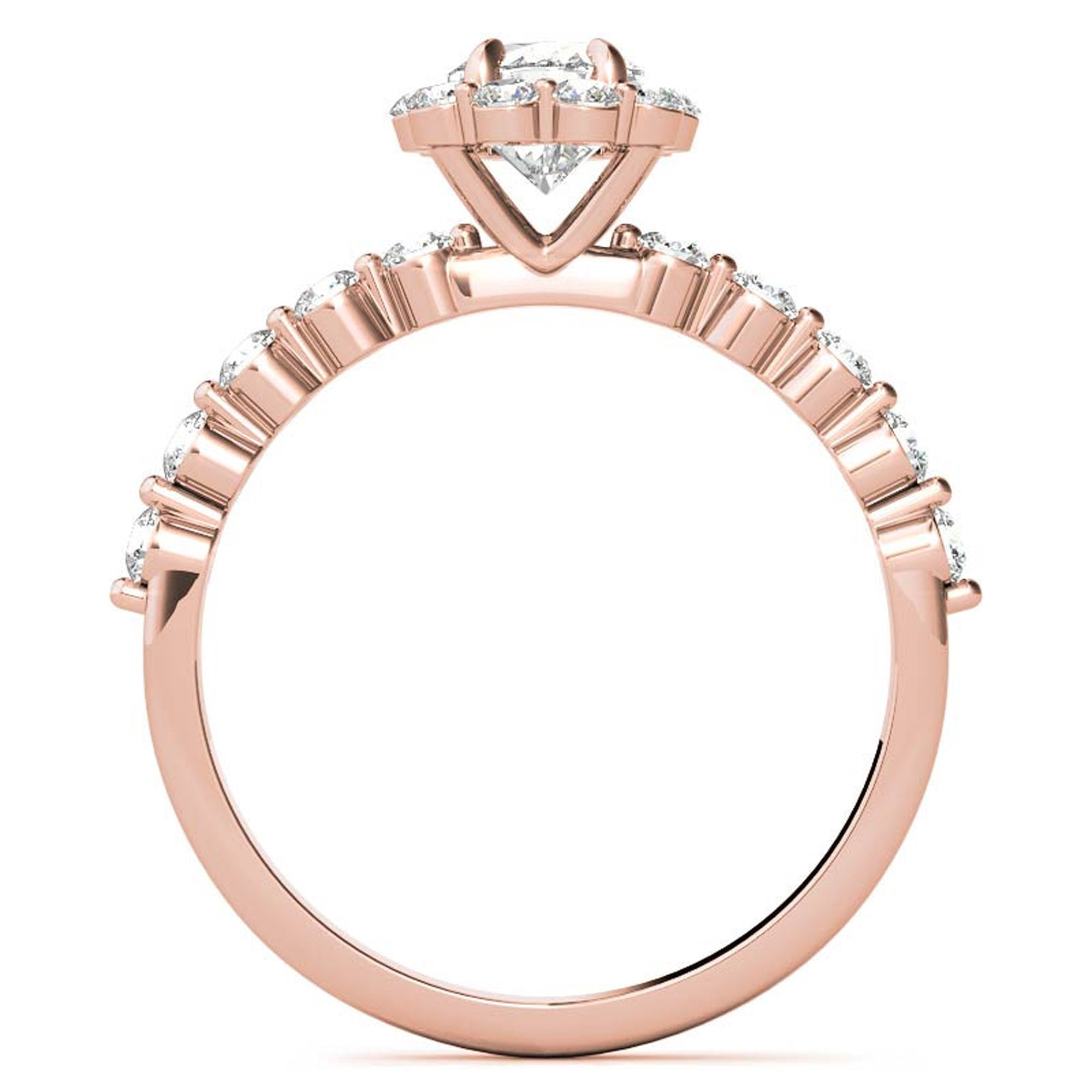 Rose Gold Oval Halo Ring