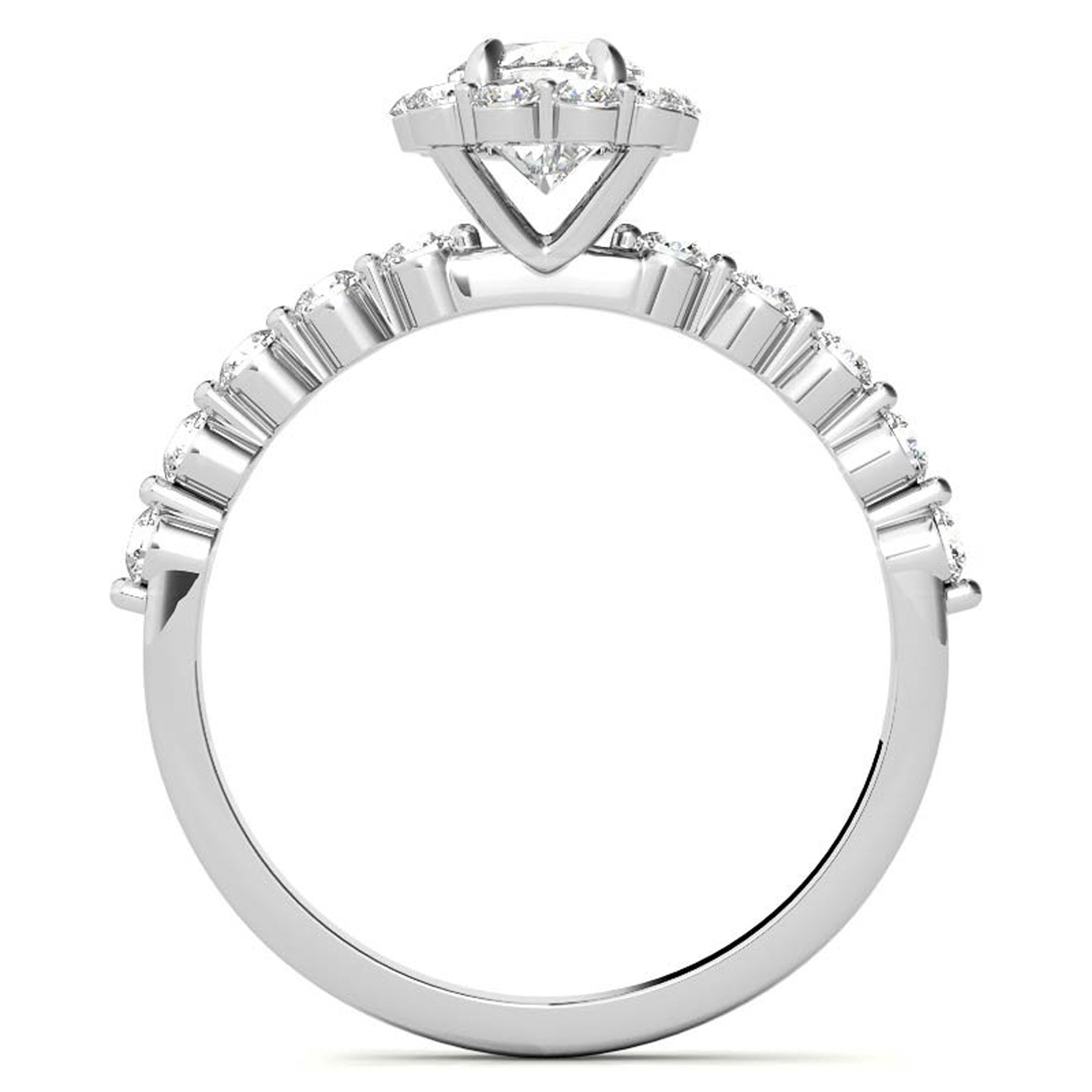 Sterling Silver Oval Halo Ring