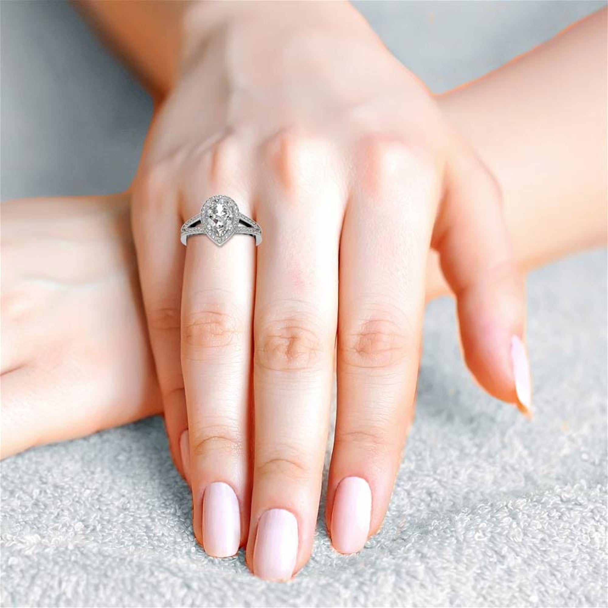 Silver Starlight Halo Ring