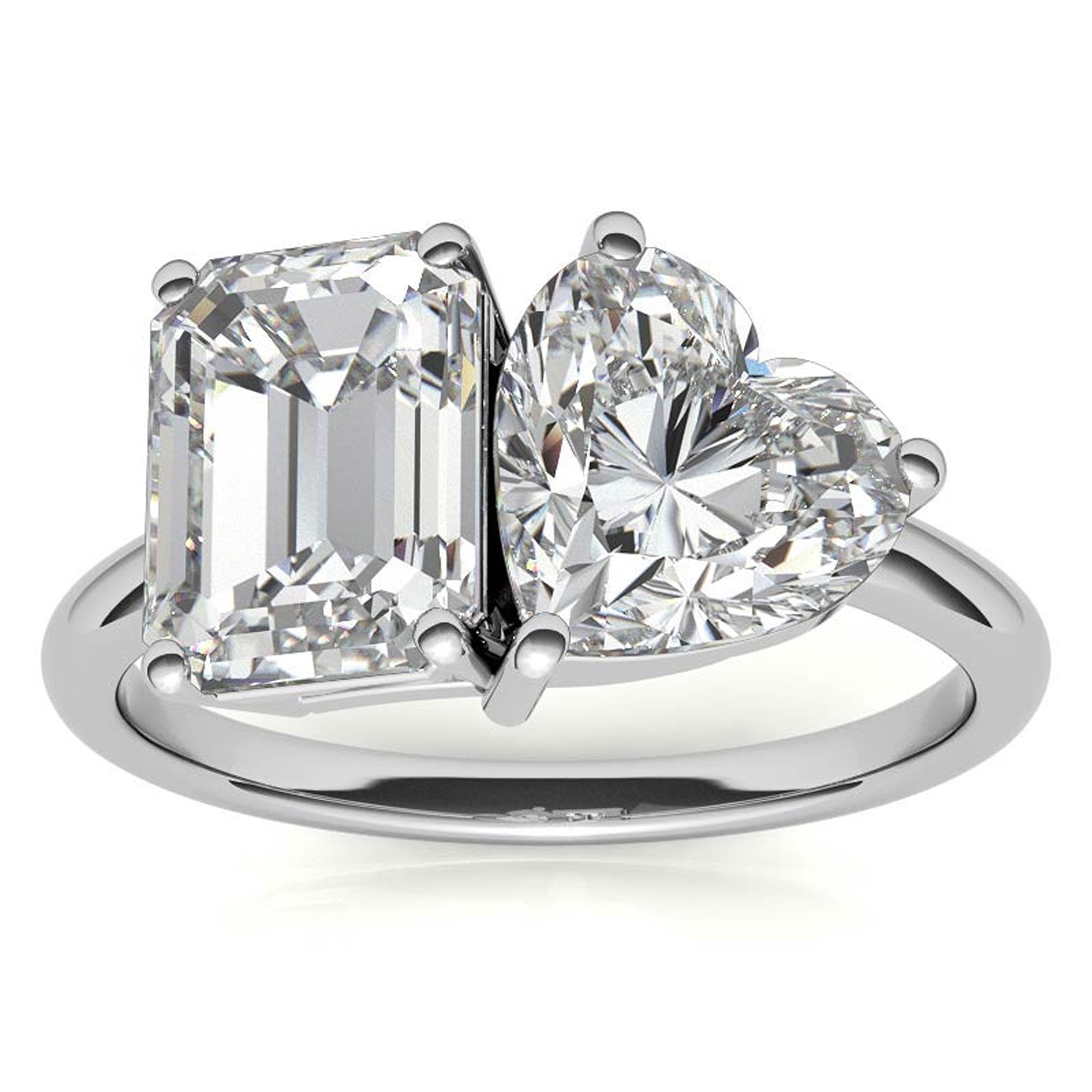Heart and Emerald Cut Ring