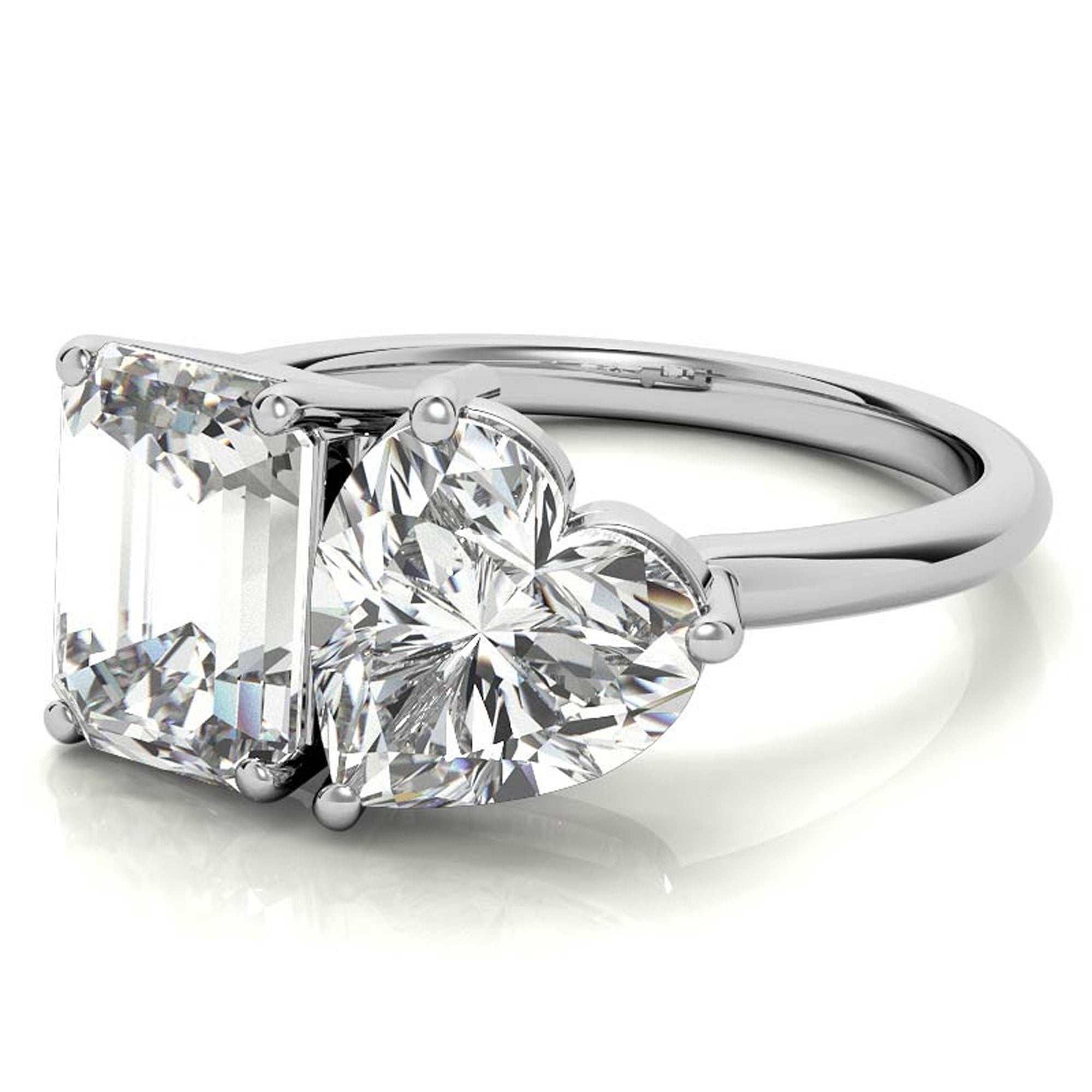 Heart and Emerald Cut Ring