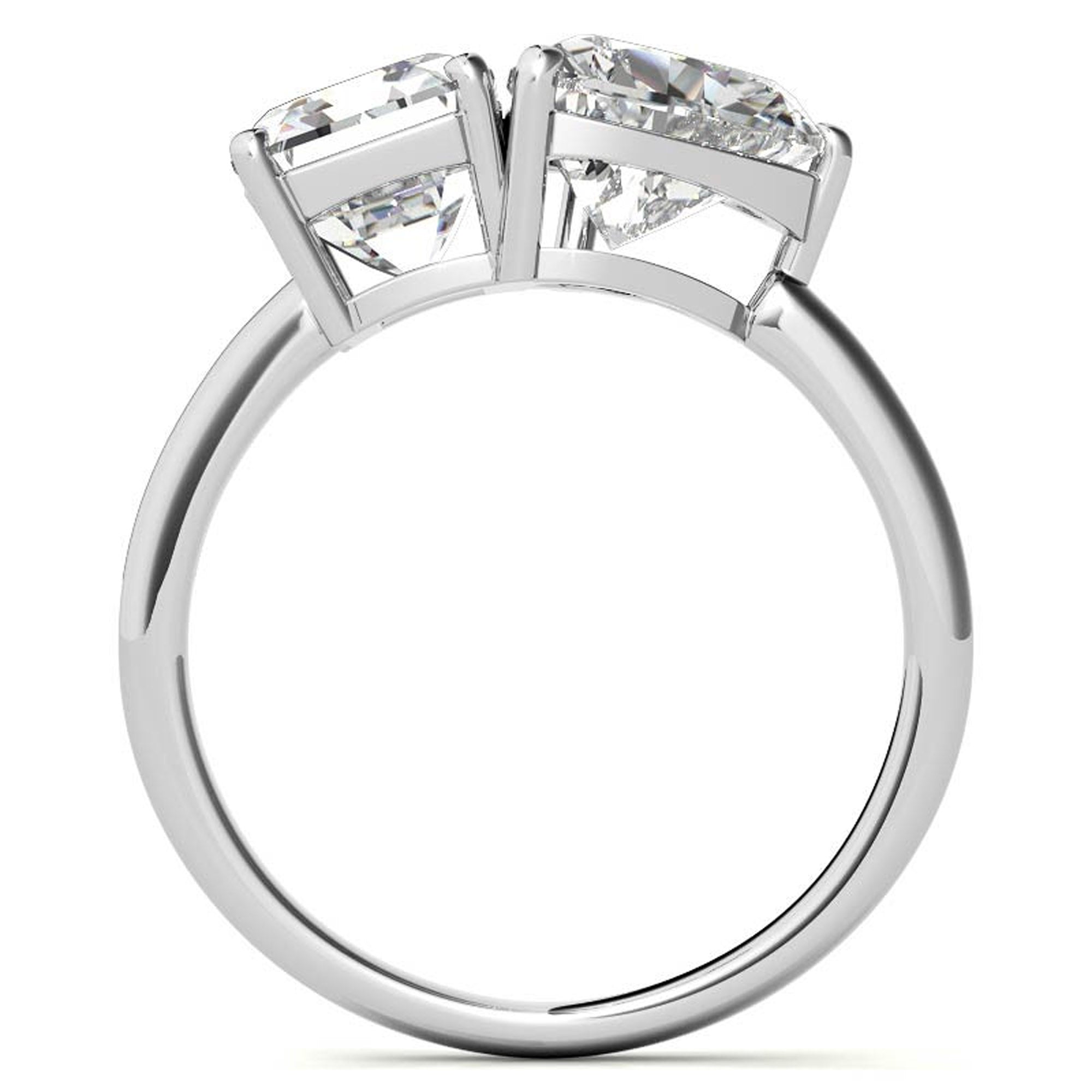 Heart and Emerald Cut Ring