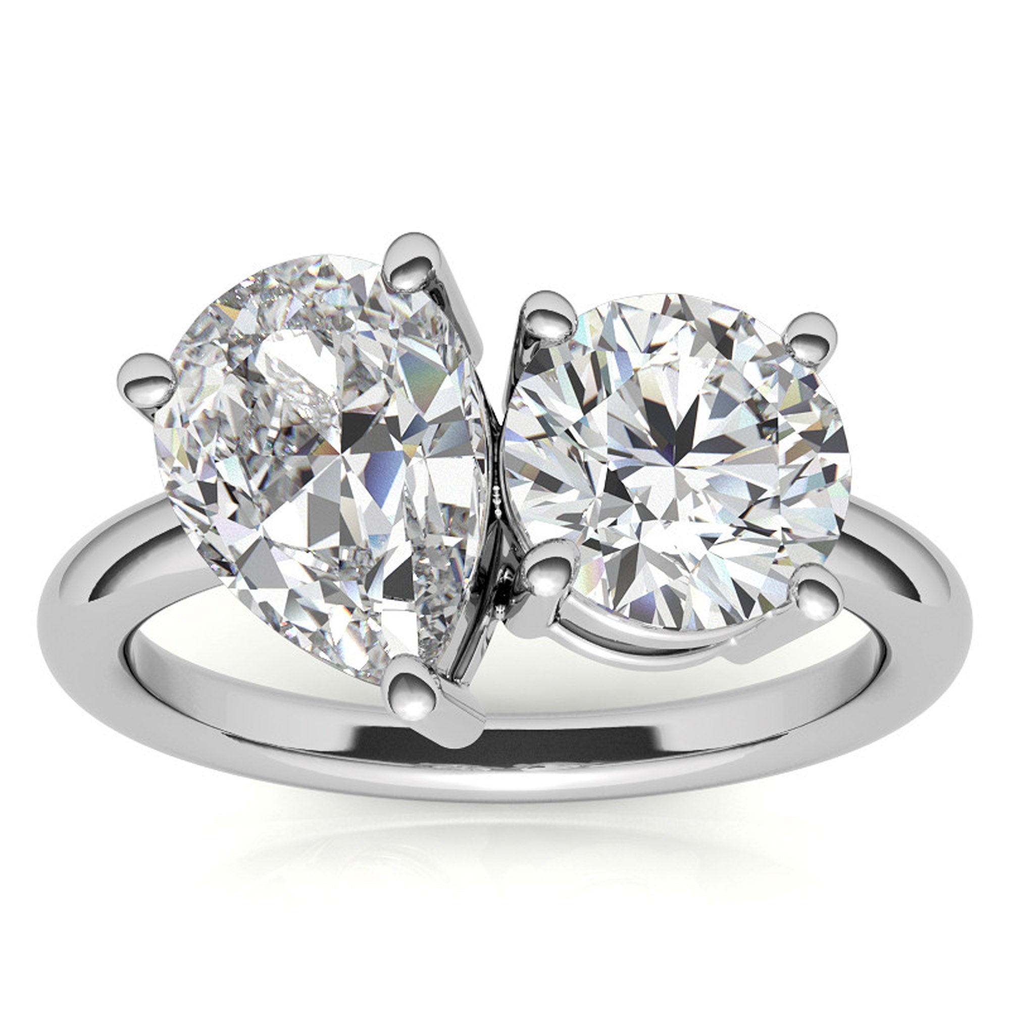 Minimalist Two Stone Ring for Her
