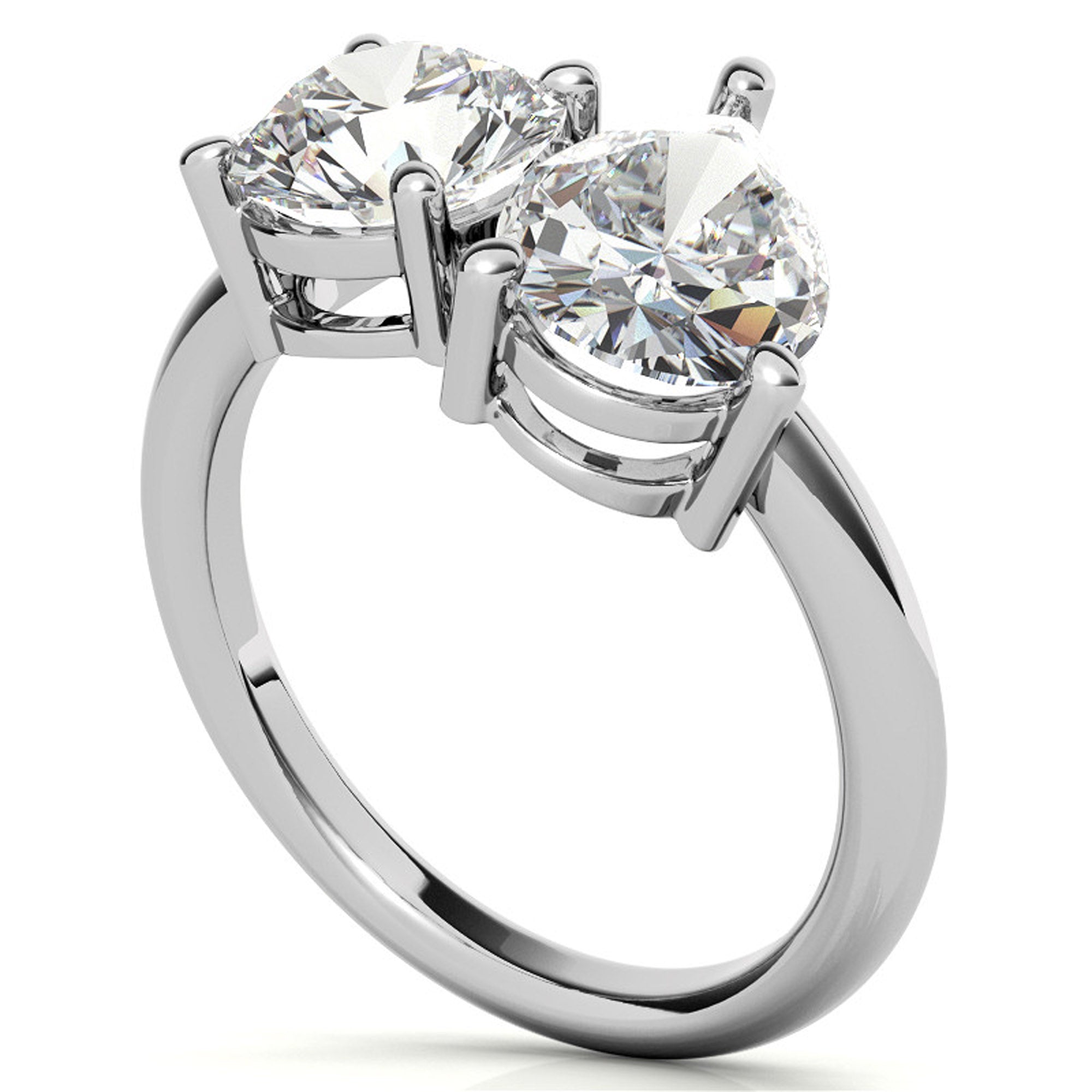 Minimalist Two Stone Ring for Her