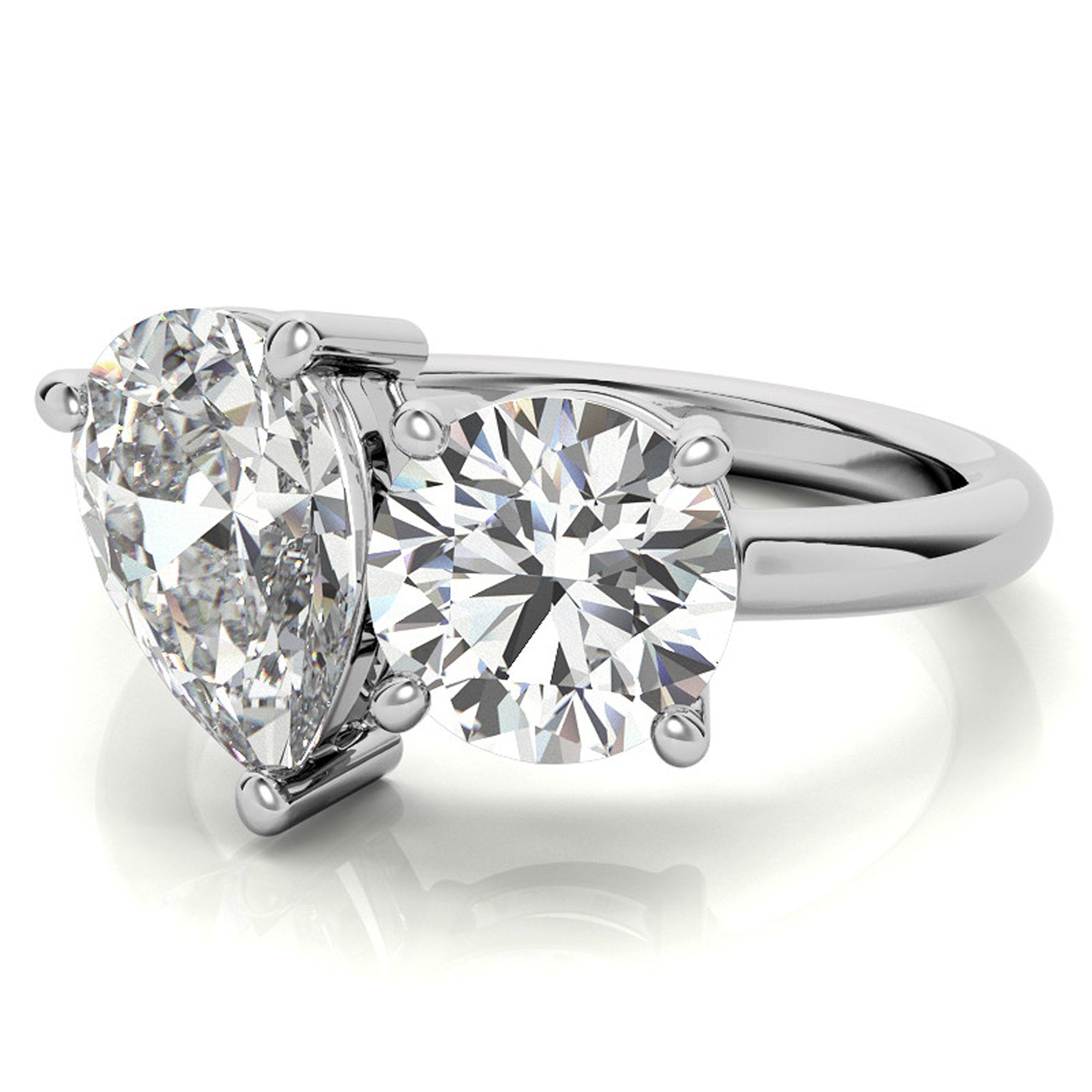 Minimalist Two Stone Ring for Her
