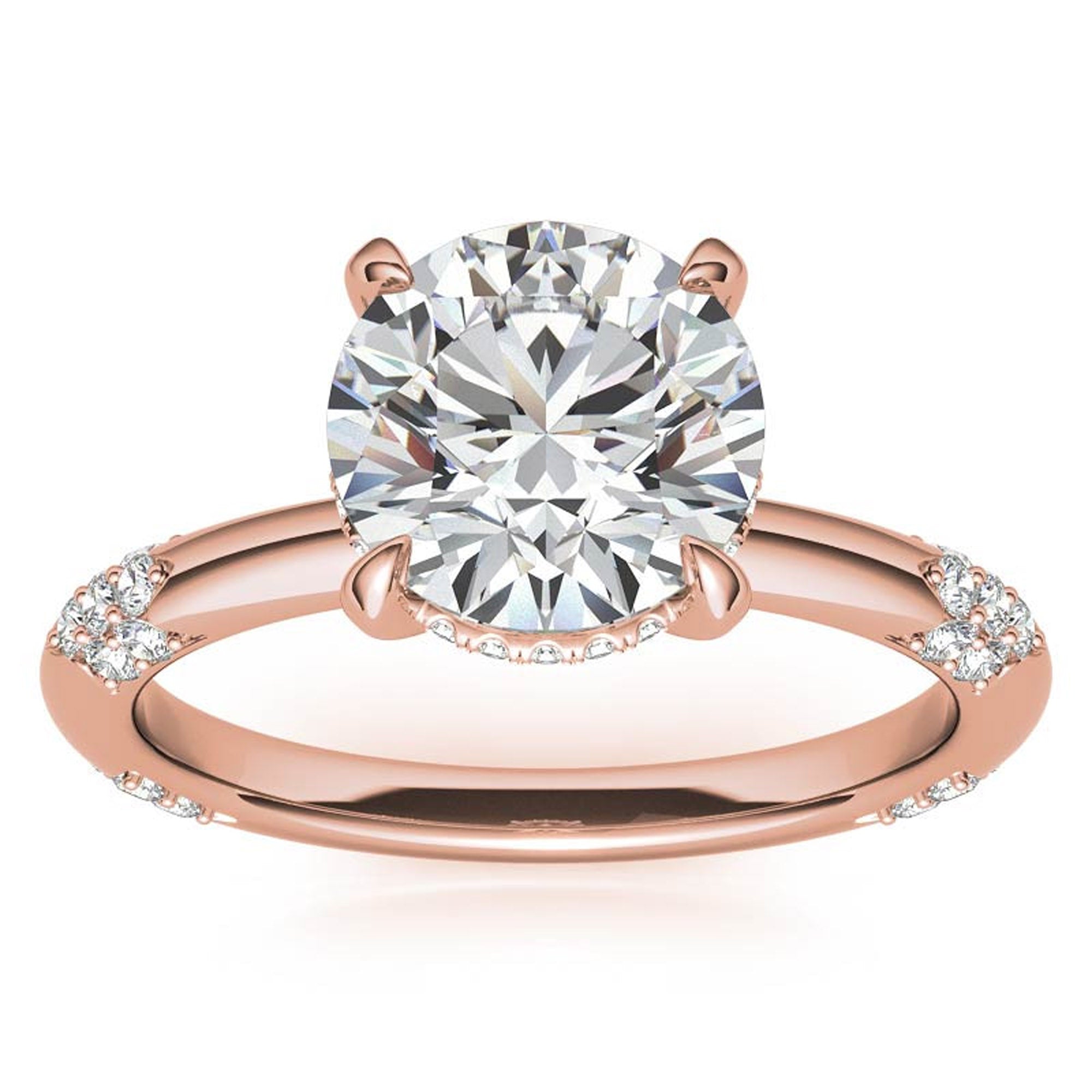 Stylish Rose Gold Plated Solitaire Ring