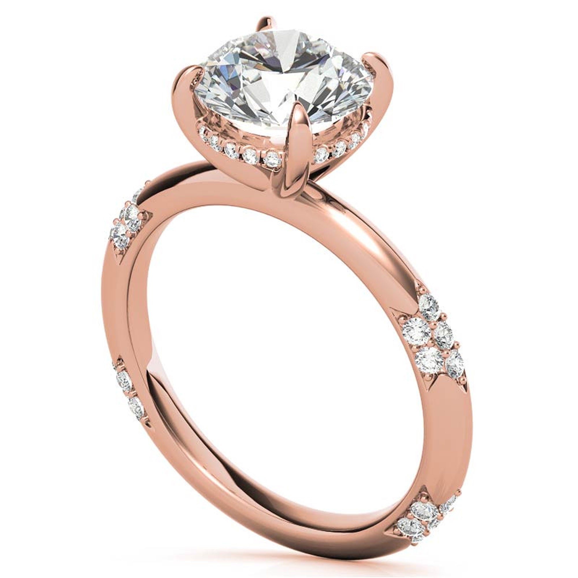 Stylish Rose Gold Plated Solitaire Ring