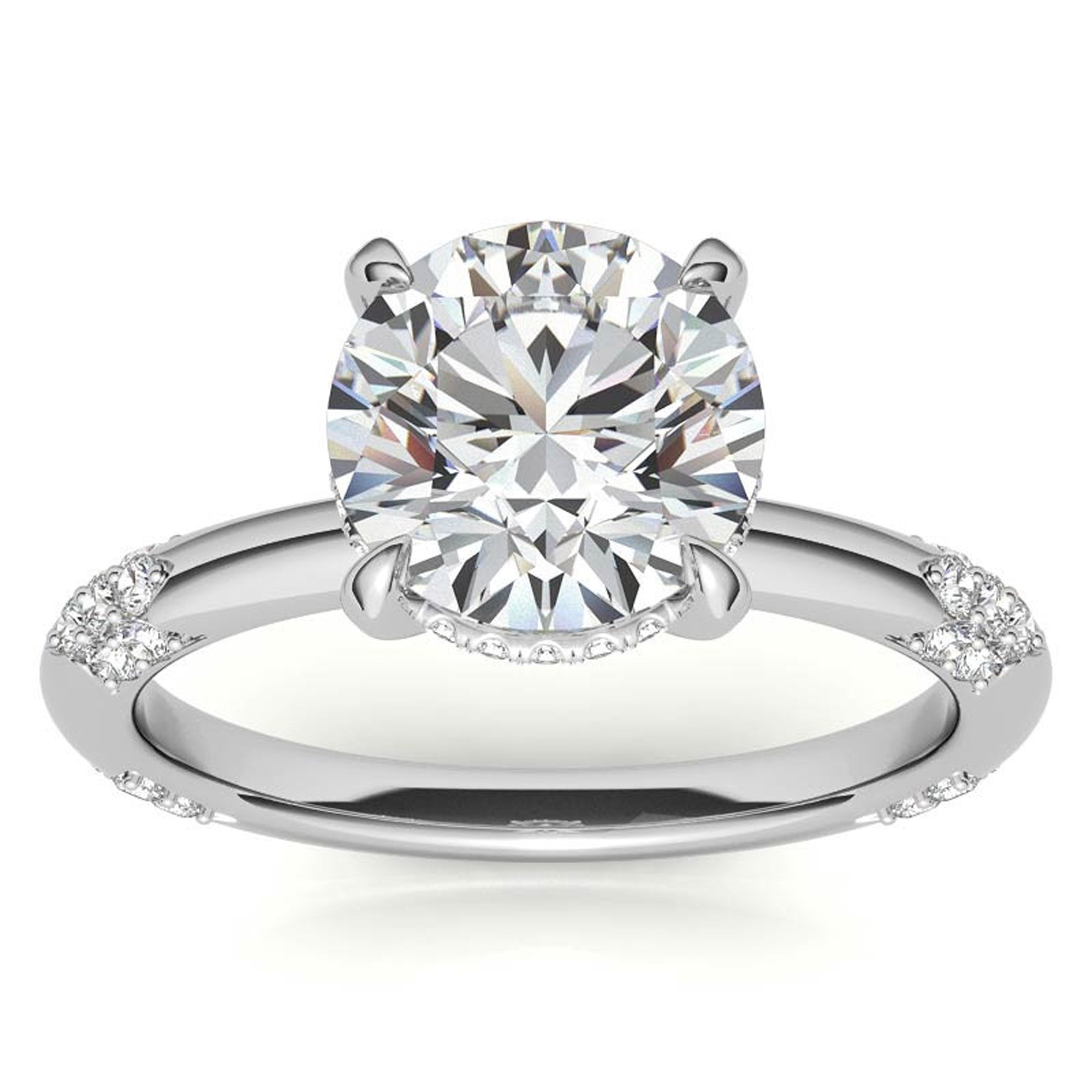 Stylish White Gold Plated Solitaire Ring