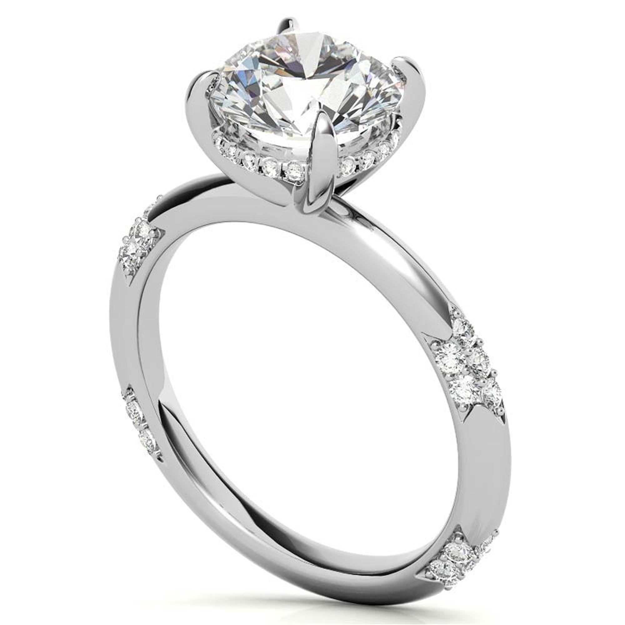 Stylish White Gold Plated Solitaire Ring
