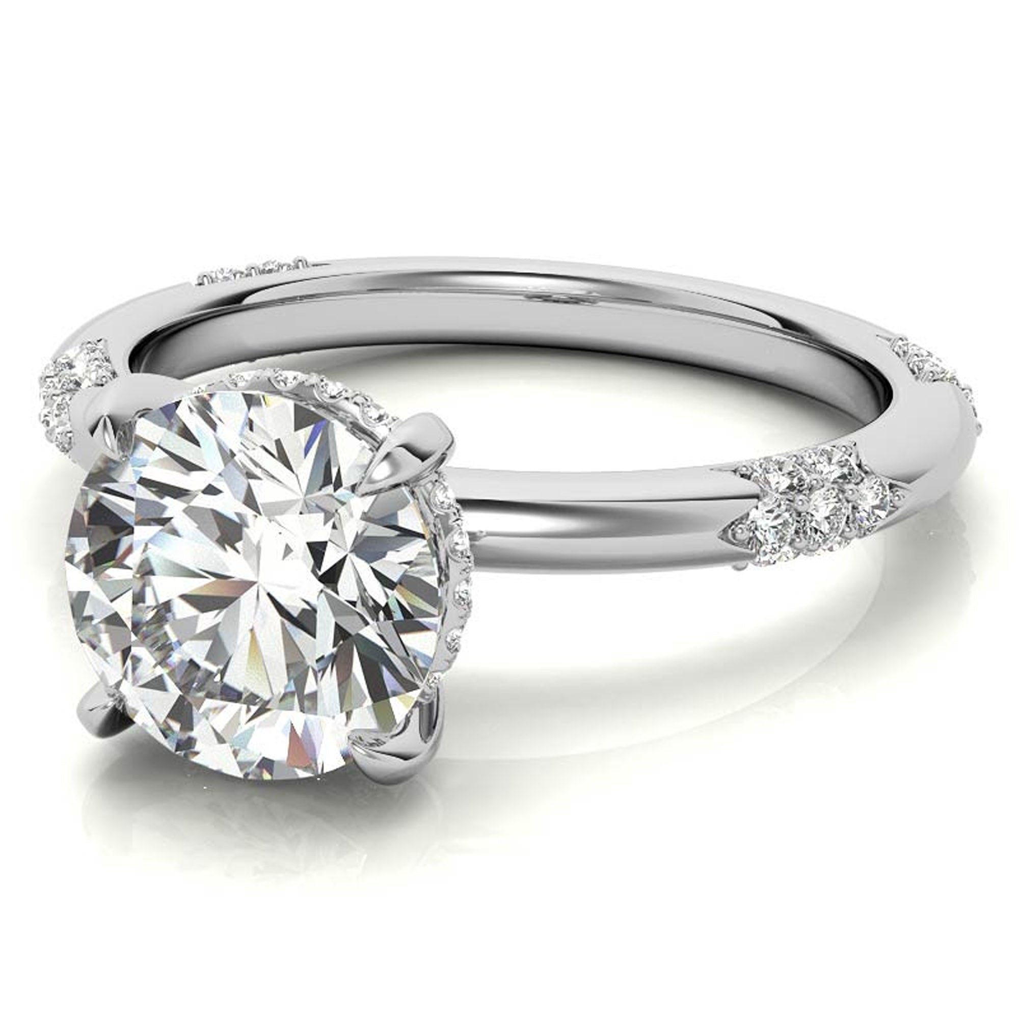 Stylish White Gold Plated Solitaire Ring