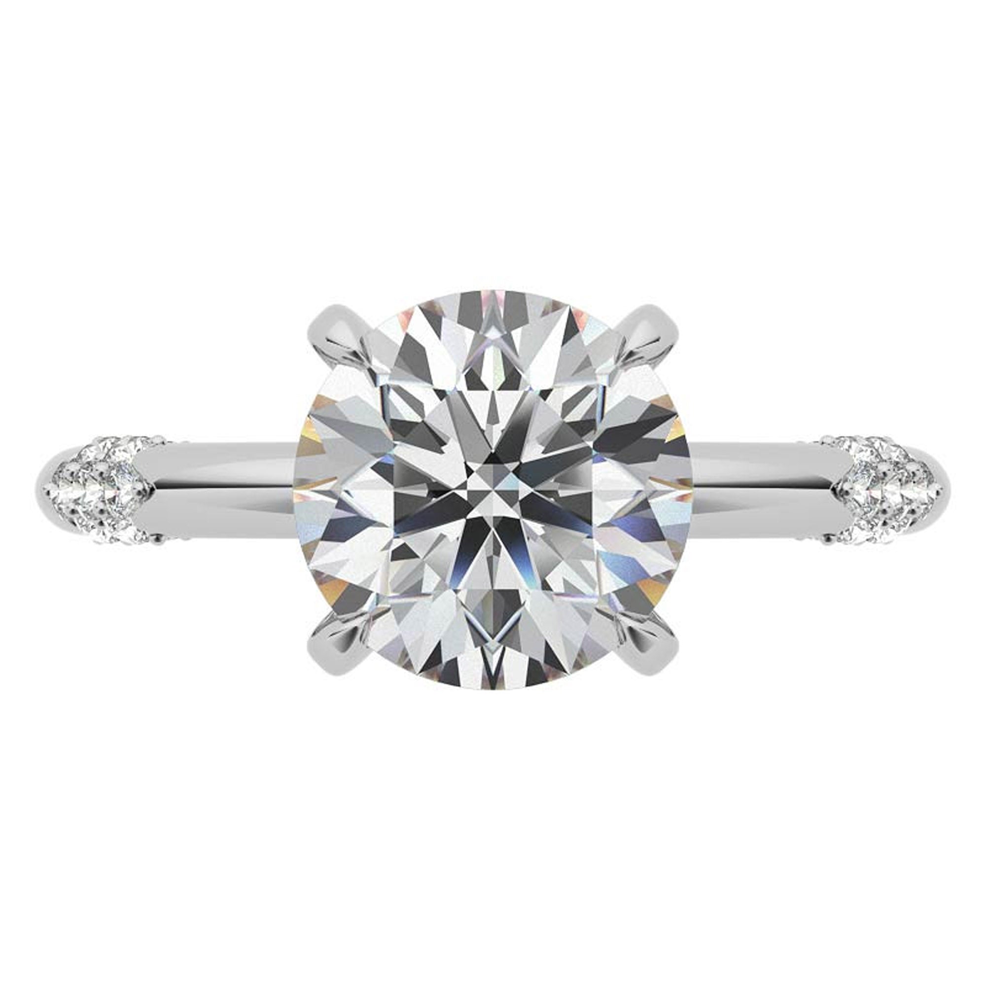 Stylish White Gold Plated Solitaire Ring