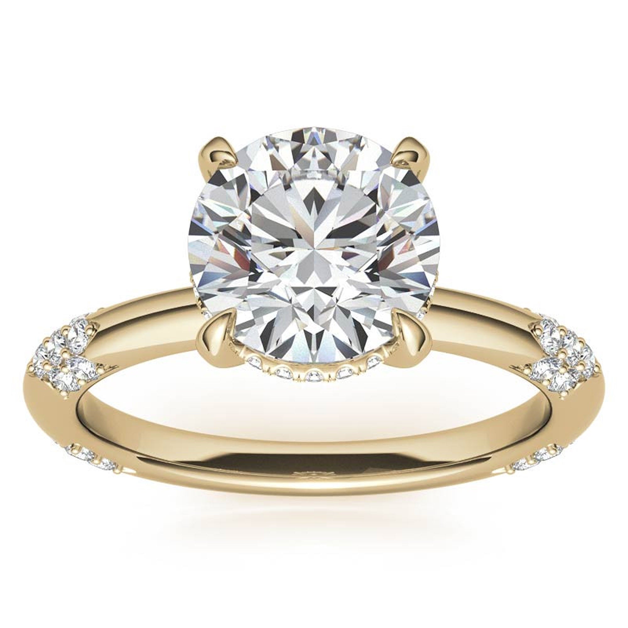 Stylish Yellow Gold Plated Solitaire Ring