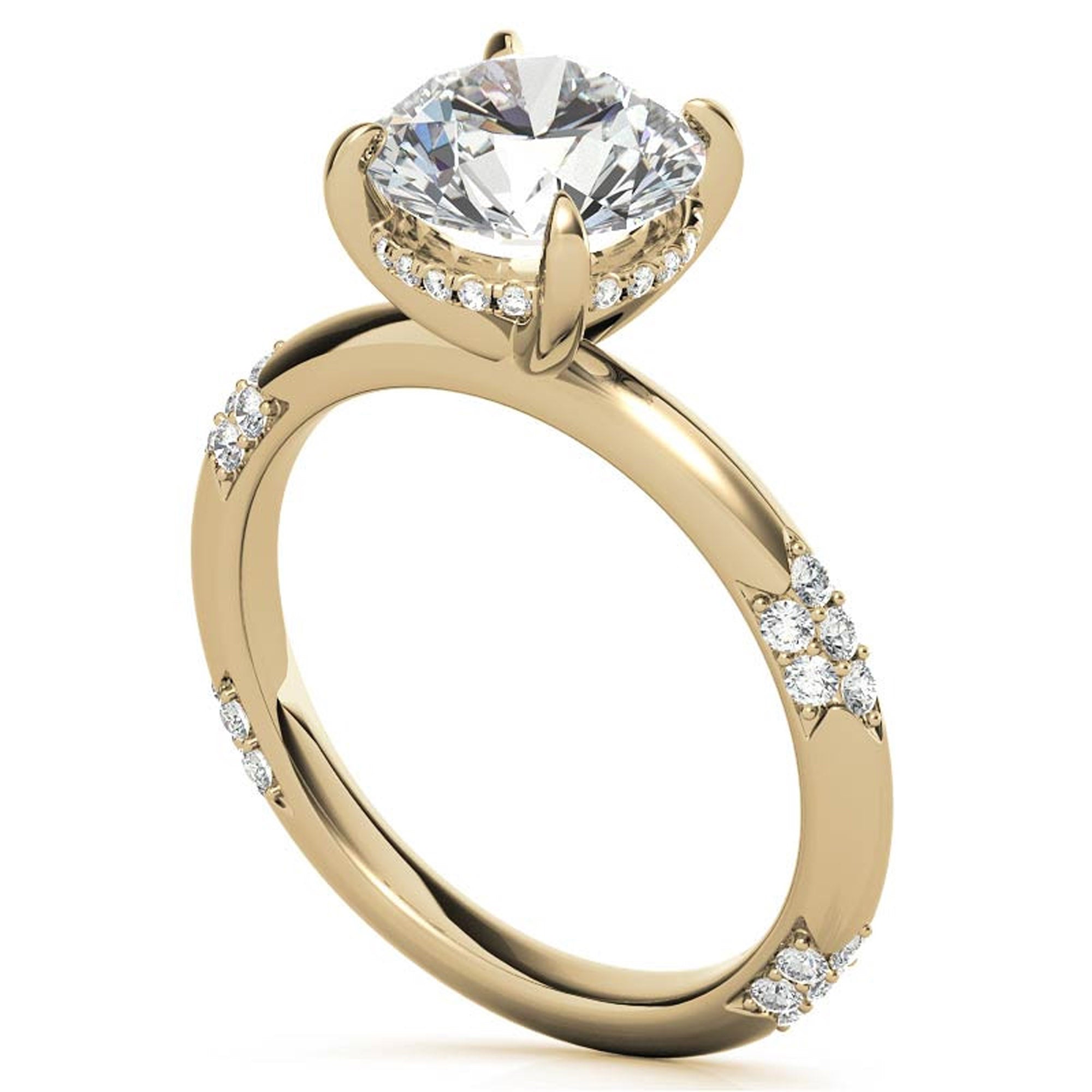 Stylish Yellow Gold Plated Solitaire Ring