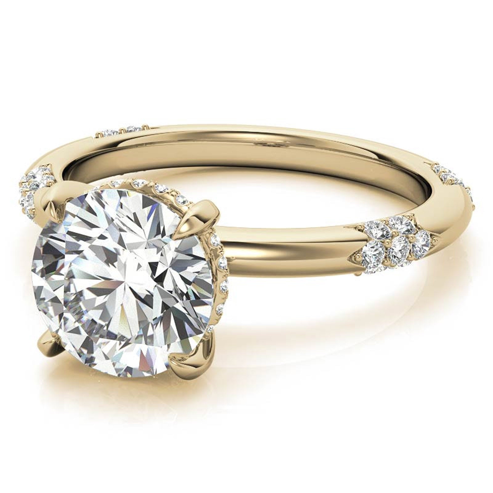Stylish Yellow Gold Plated Solitaire Ring