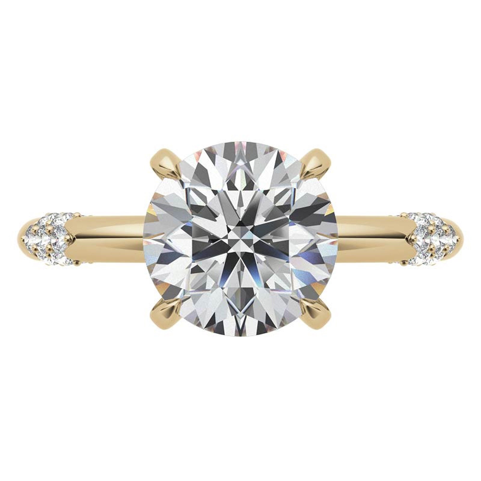Stylish Yellow Gold Plated Solitaire Ring