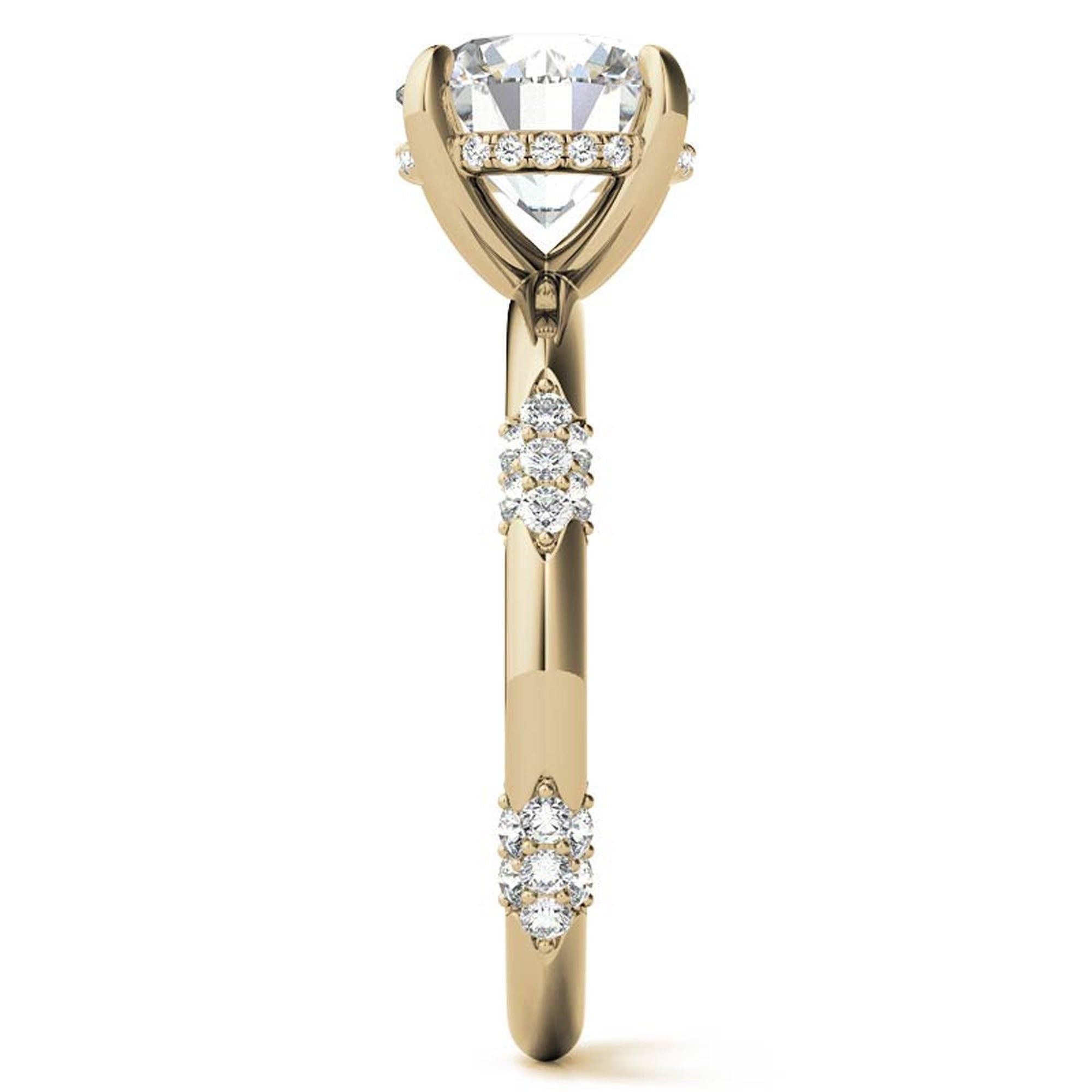 Stylish Yellow Gold Plated Solitaire Ring