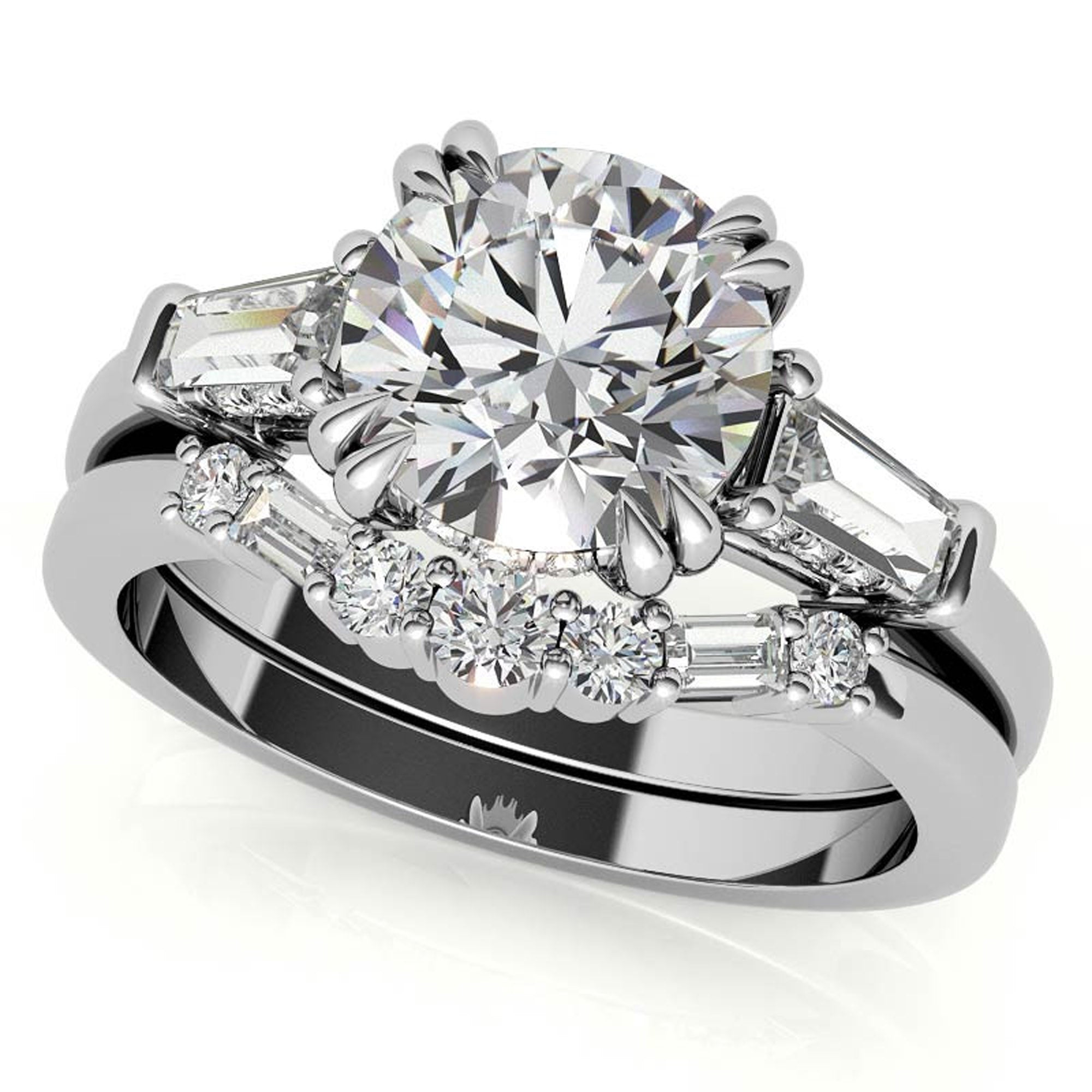 White Gold Diamond Stackable Ring Set