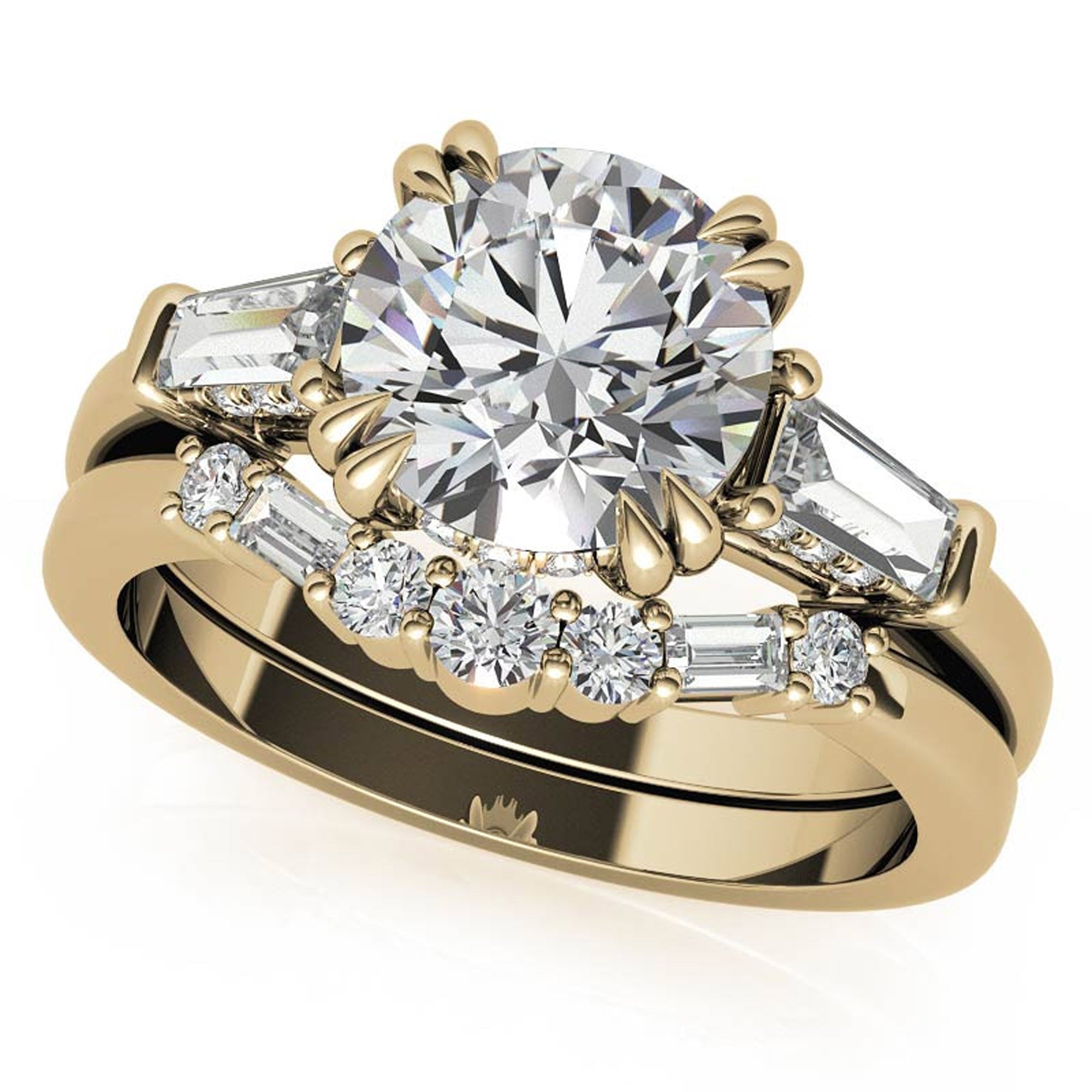 Yellow Gold Diamond Stackable Ring Set