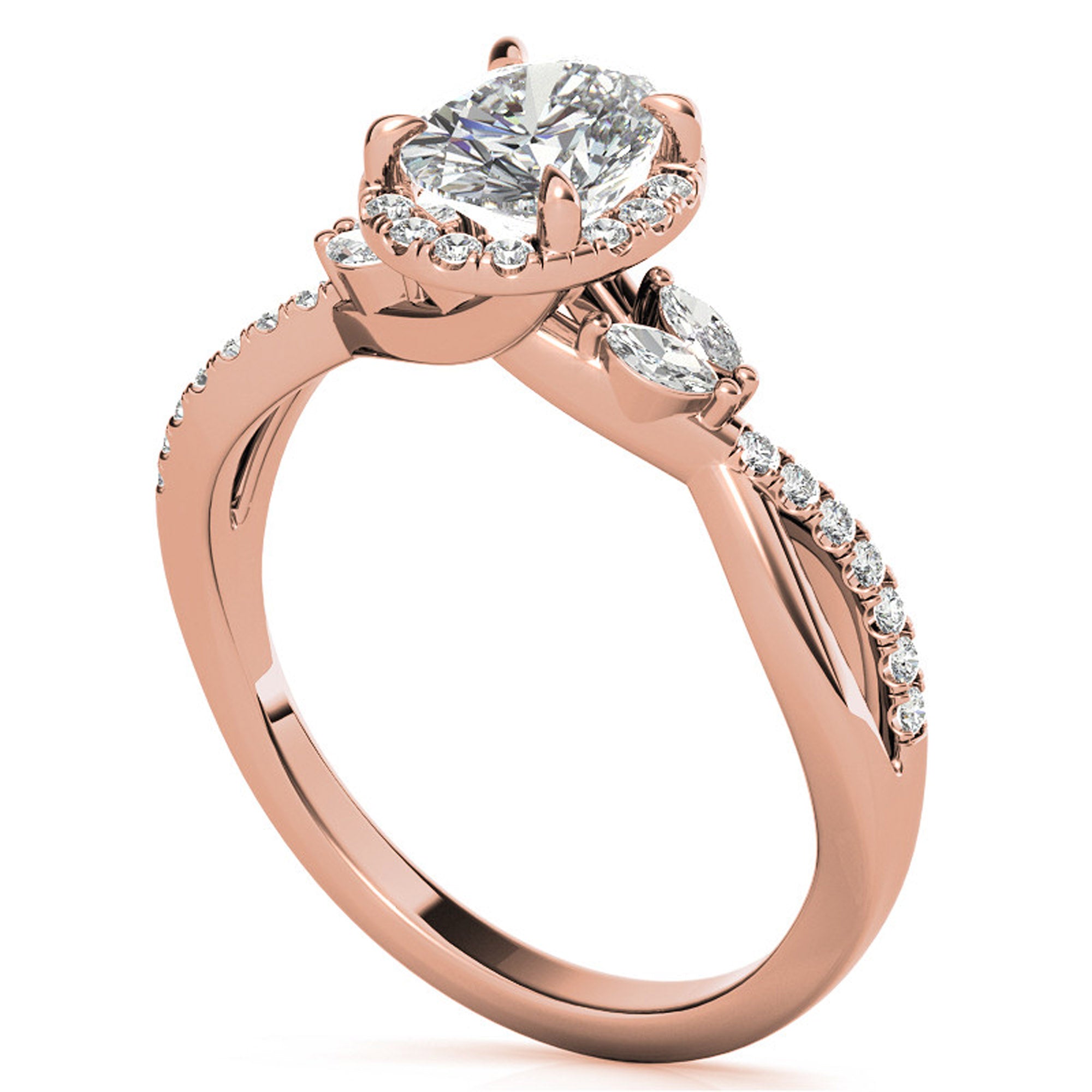 Silver Twist Halo Stack Ring