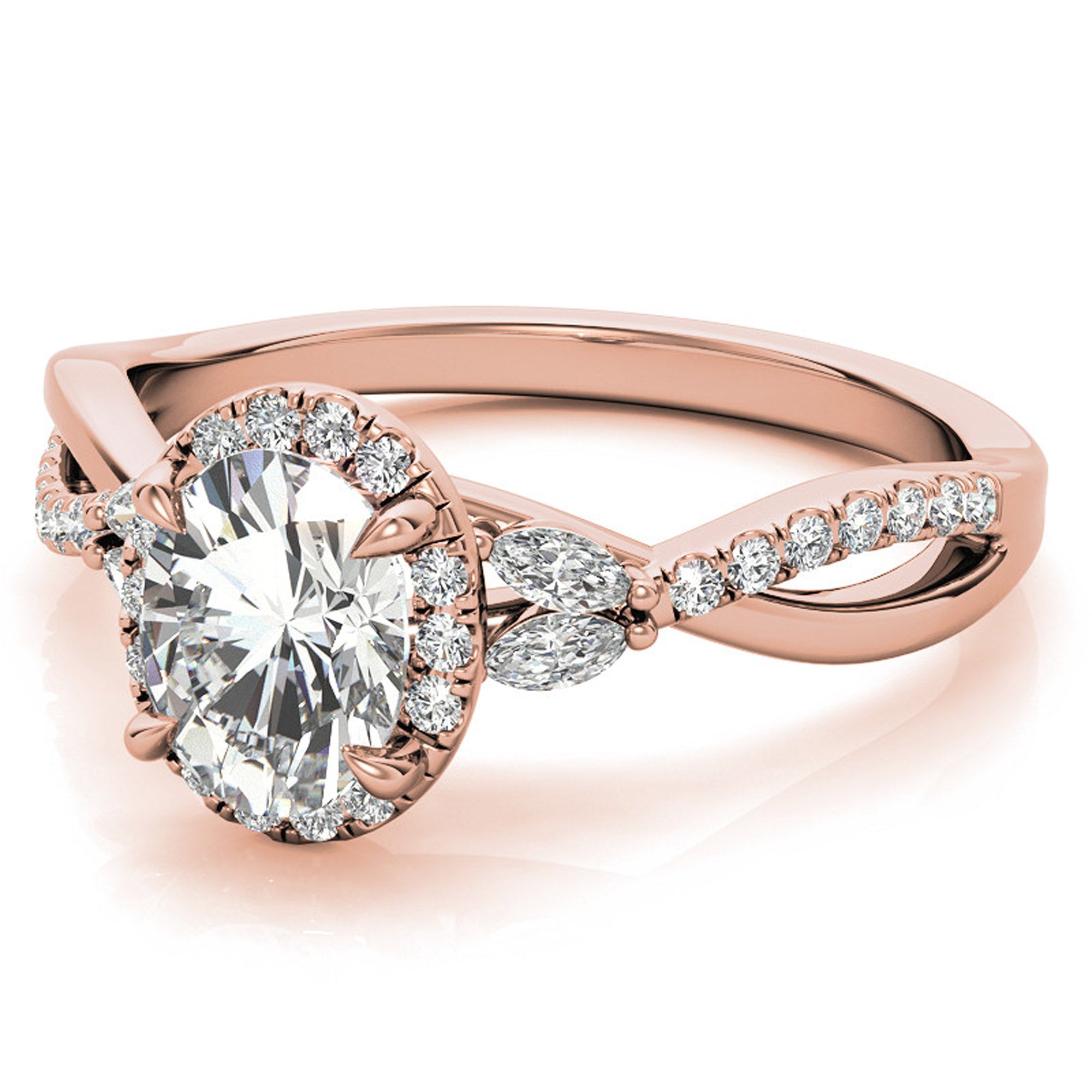 Silver Twist Halo Stack Ring