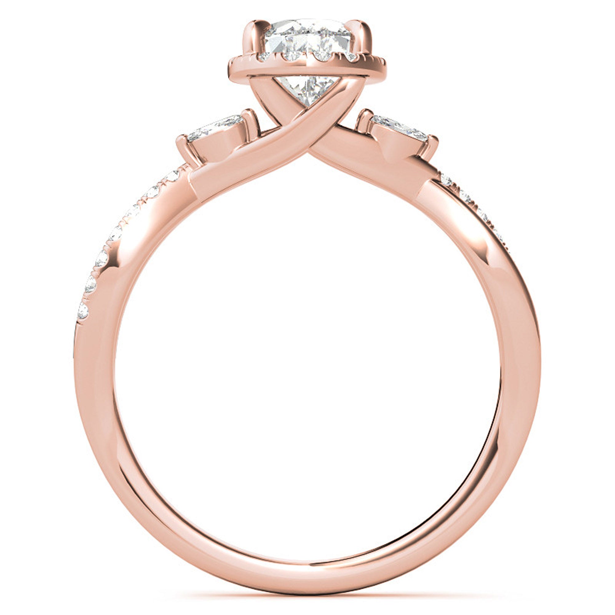 Silver Twist Halo Stack Ring